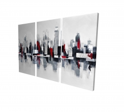 Paysage urbain gris et rouge