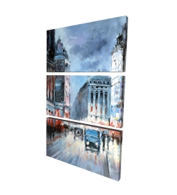 Abstract red and blue city