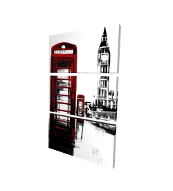 Canvas 40 x 60 - 3D - Telephone box and big ben of london