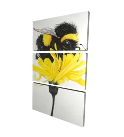 Canvas 24 x 36 - 3D - Bumblebee on a dandelion