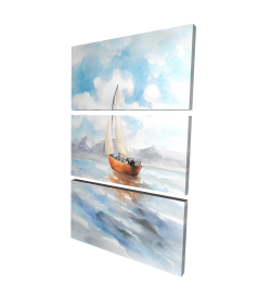 Canvas 40 x 60 - 3D - Sailboat landscape