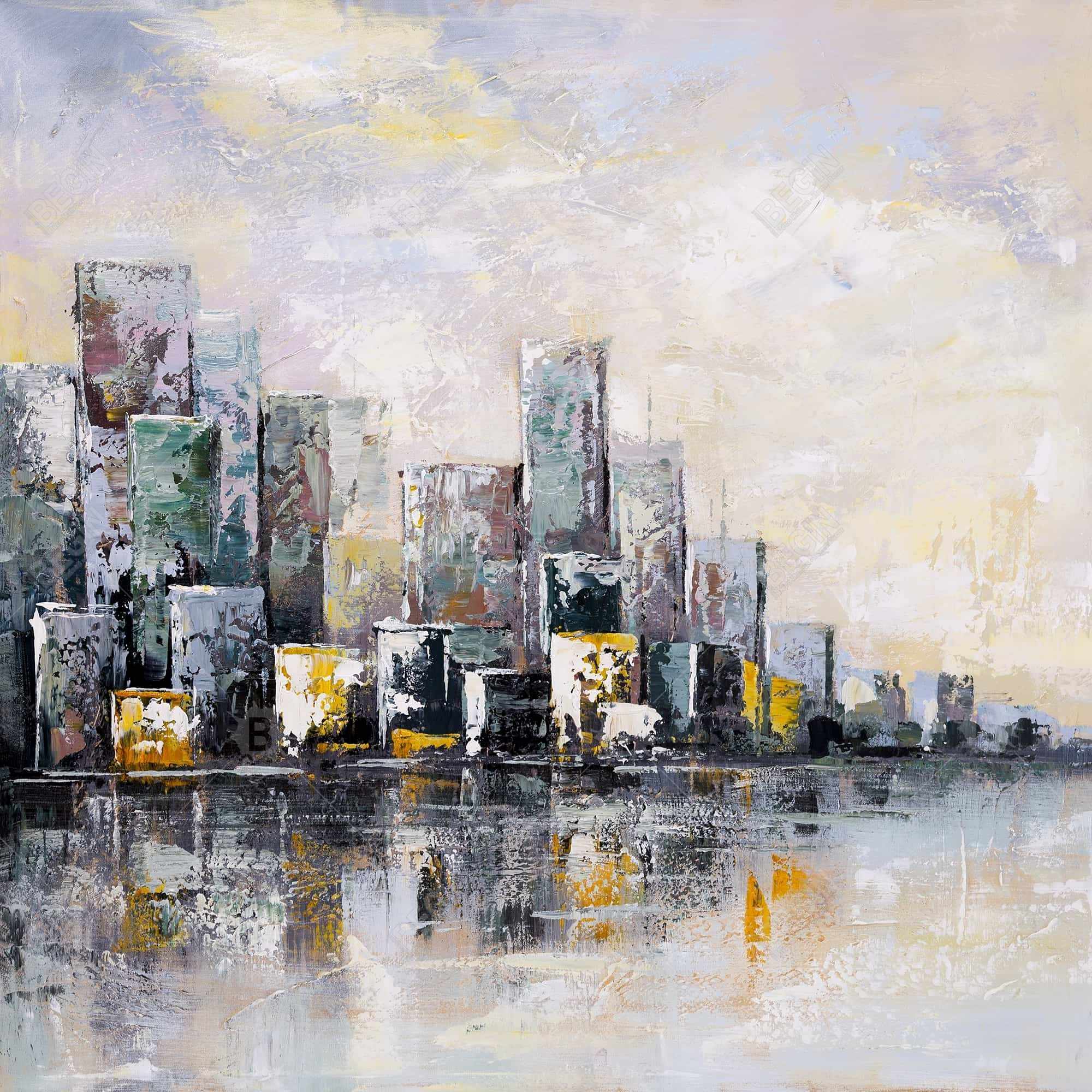 Abstract cityscape in the morning