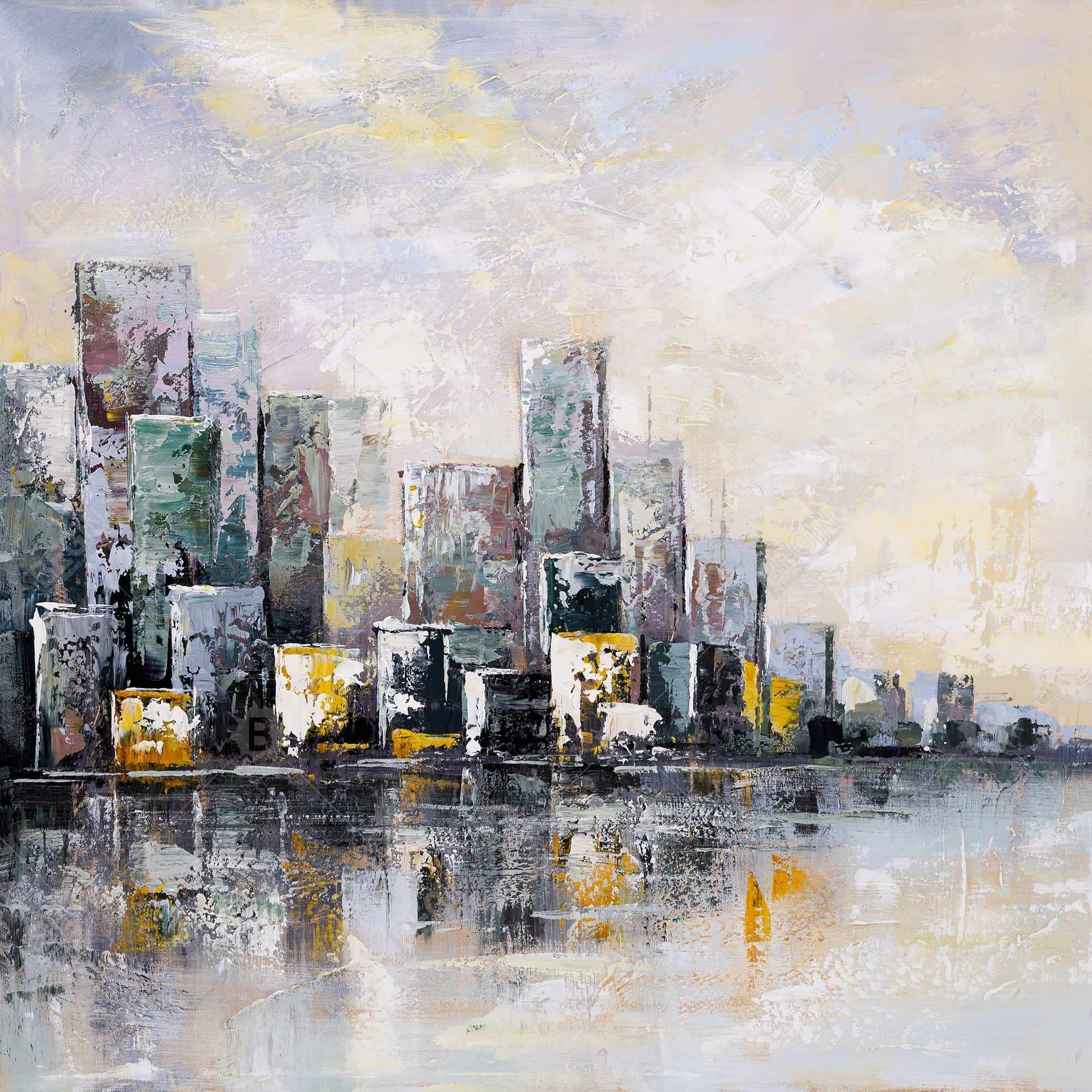Paysage urbain abstrait le matin