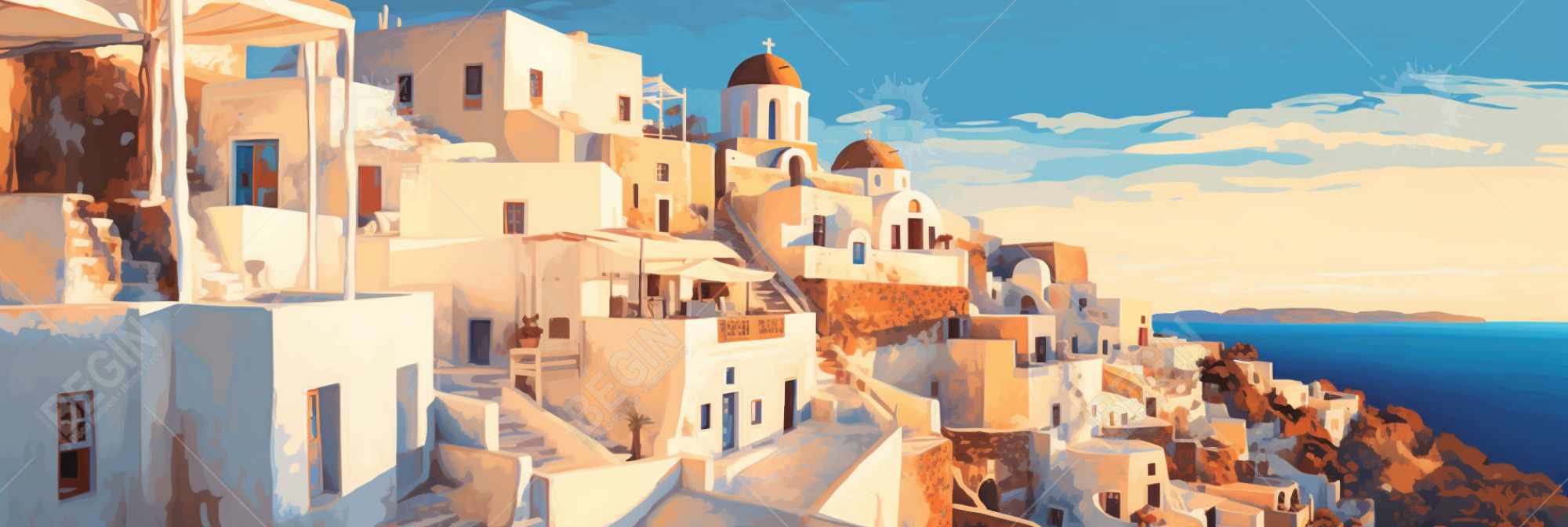 Santorin au coucher de soleil