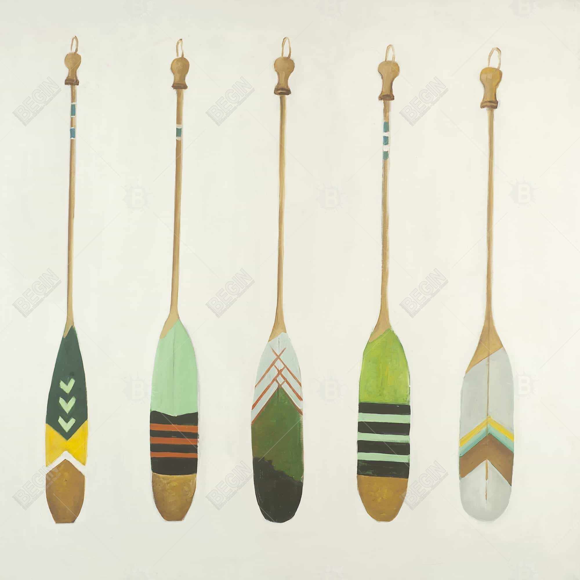 Colorful nautical oars