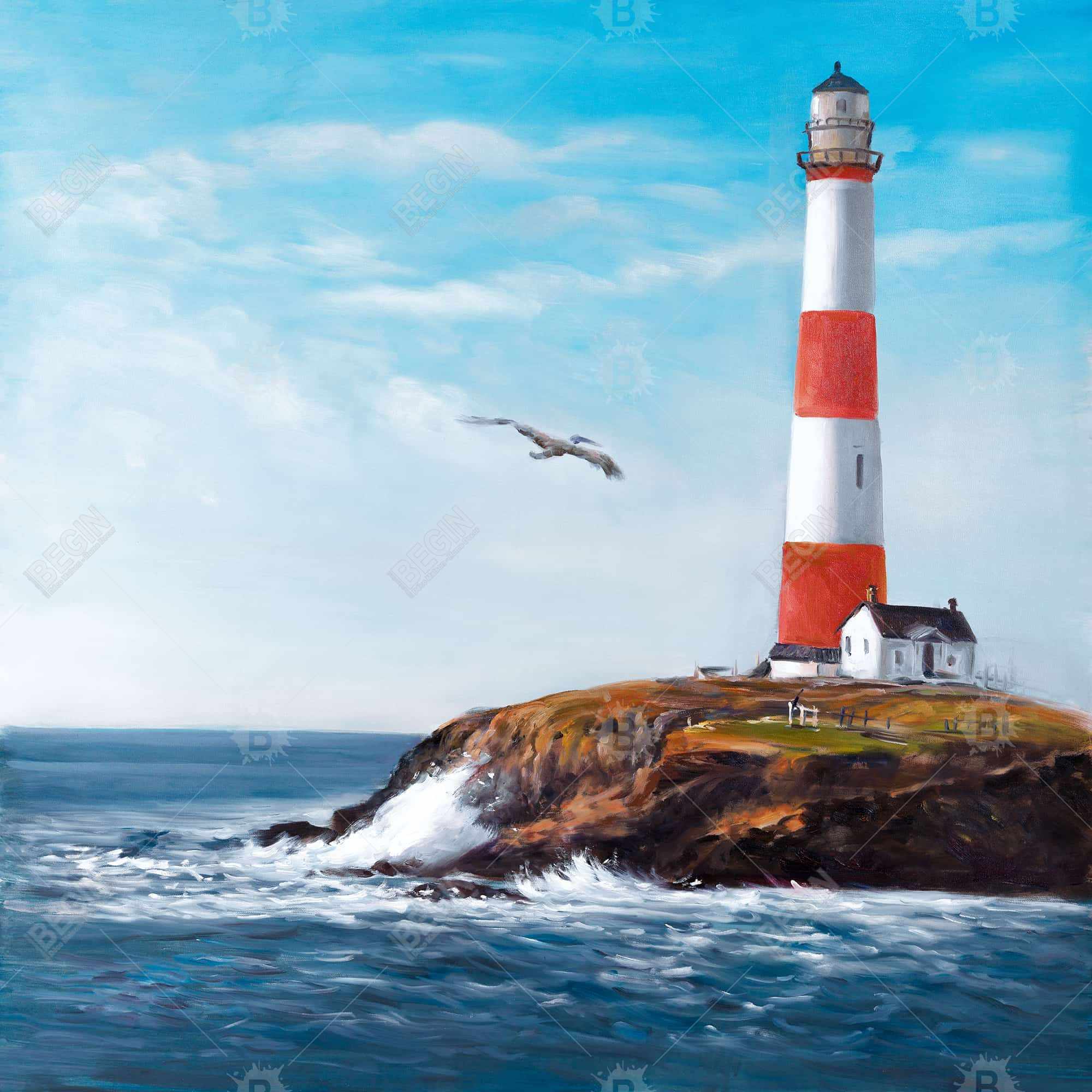 Lighthouse at the edge of the sea
