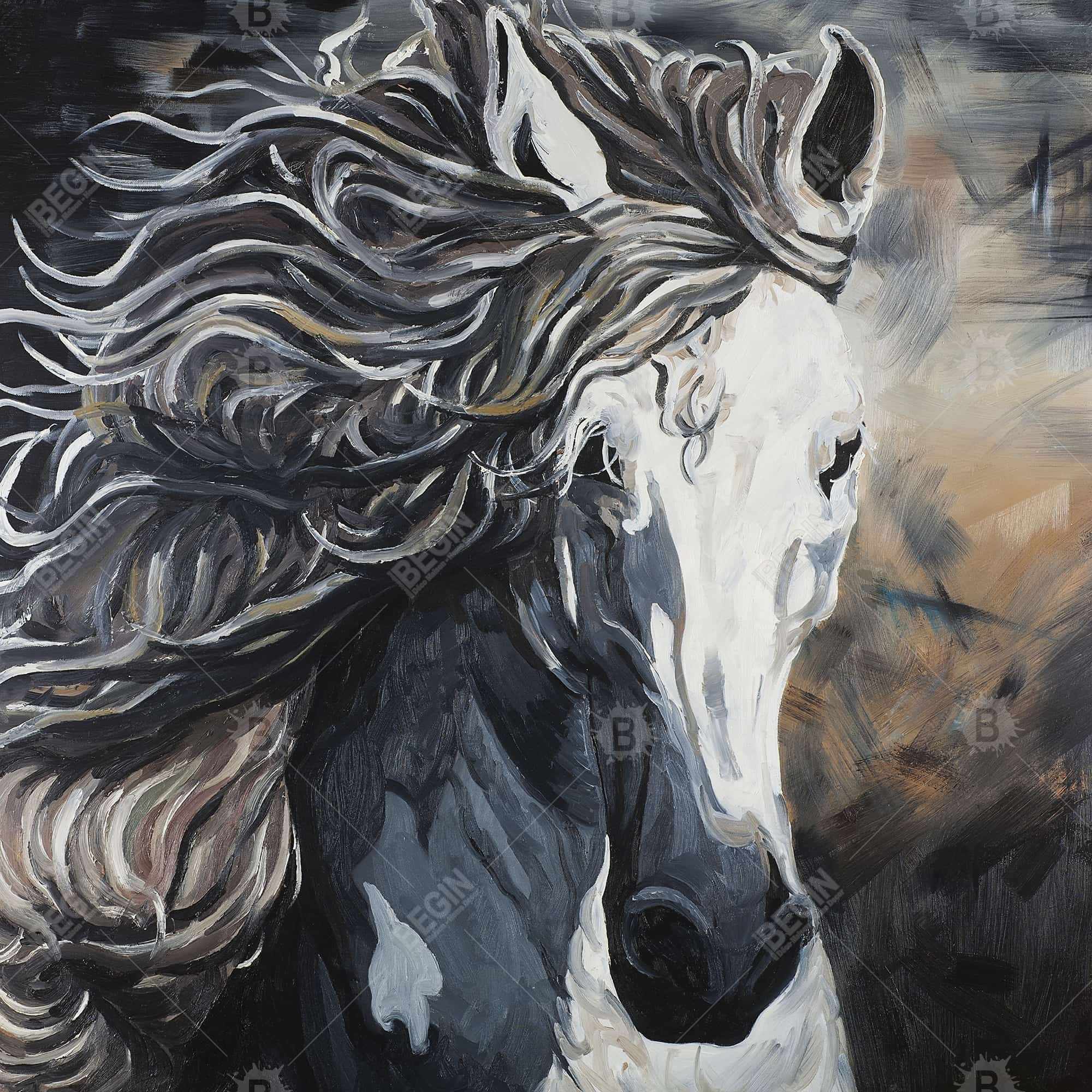 Front wild horse