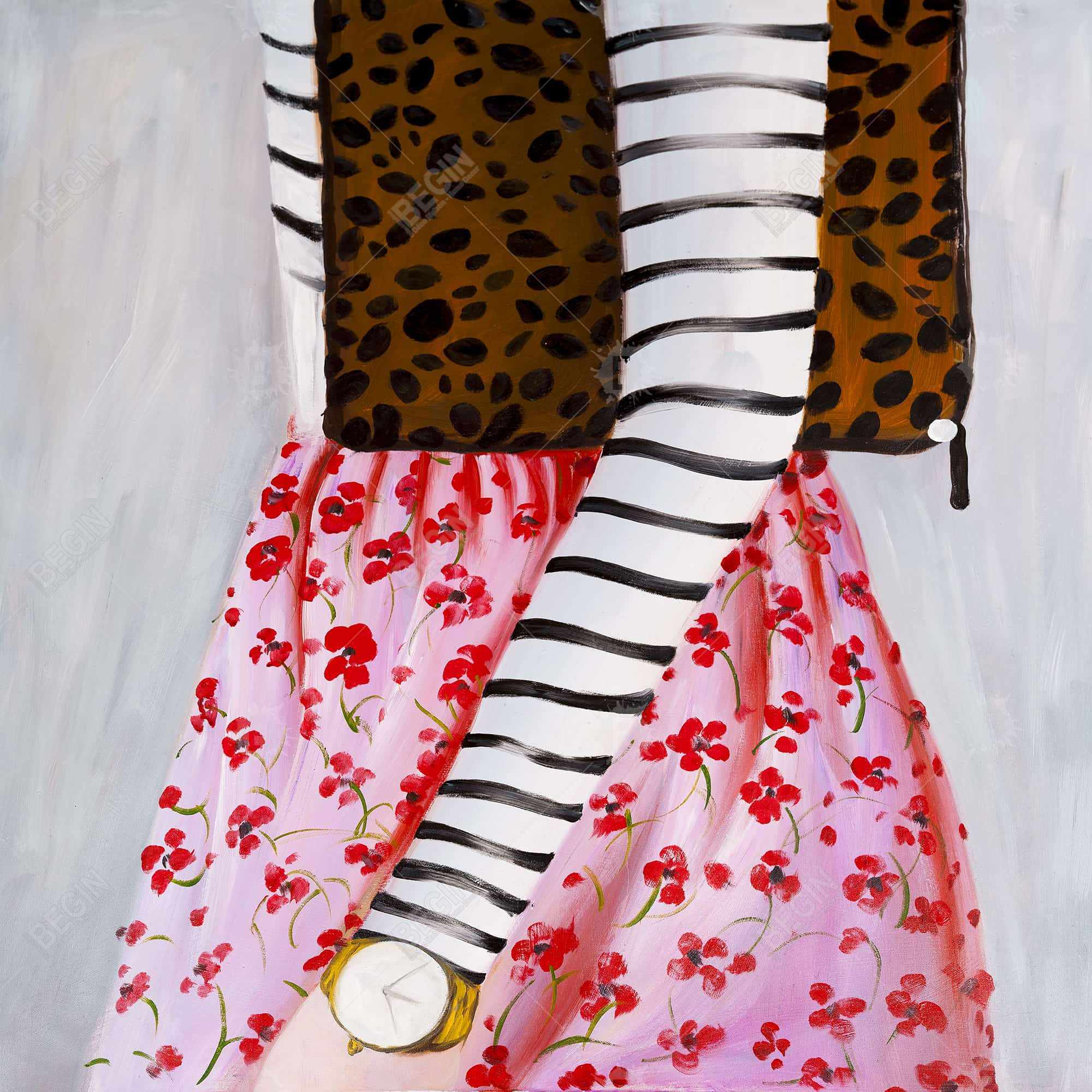 Femme à la mode avec un sac léopard