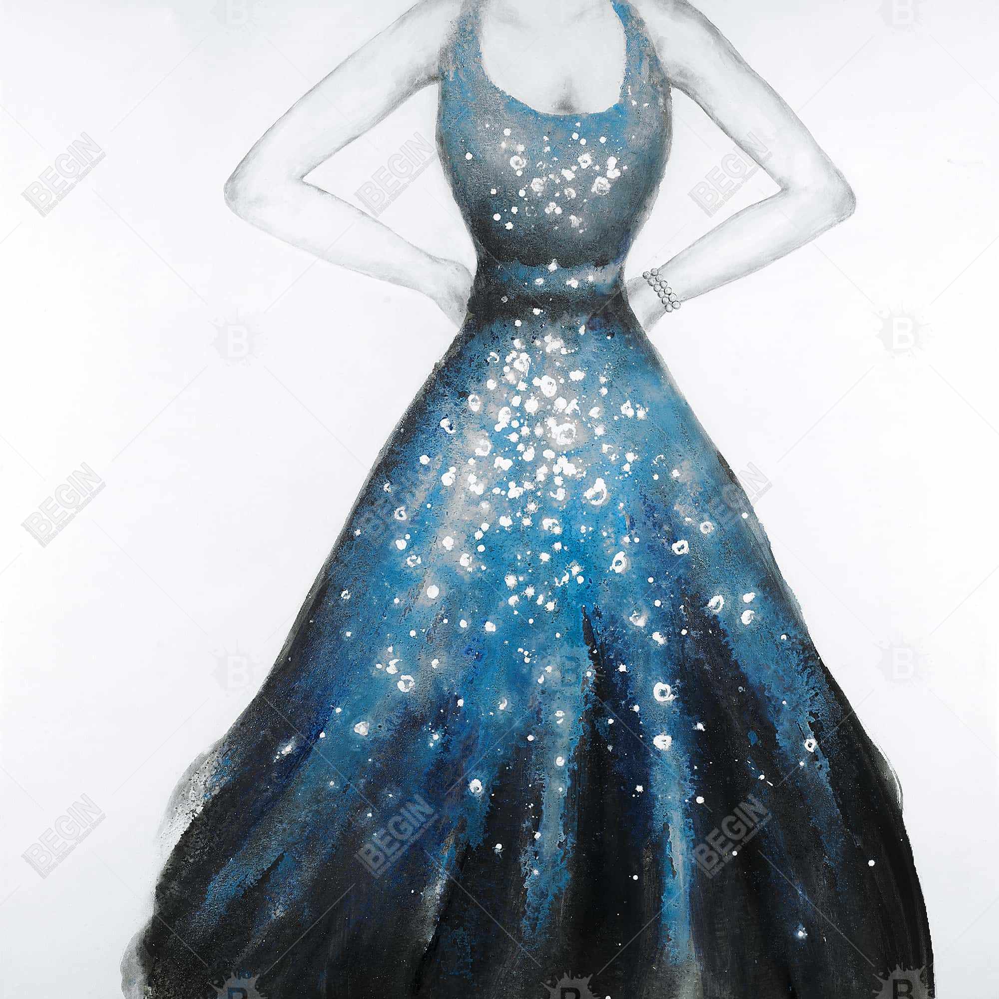 Robe bleue de princesse