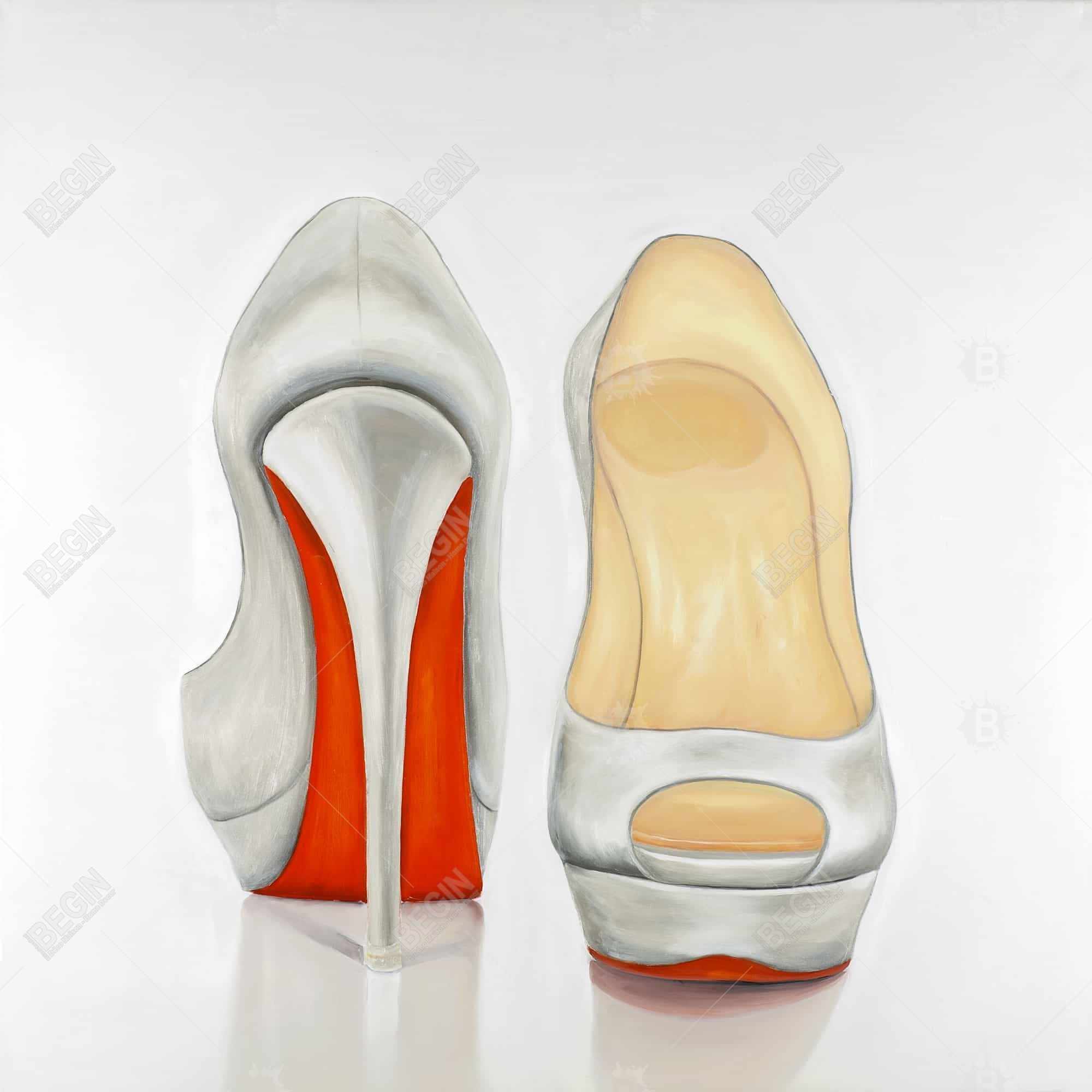 Escarpins rouges et blanches
