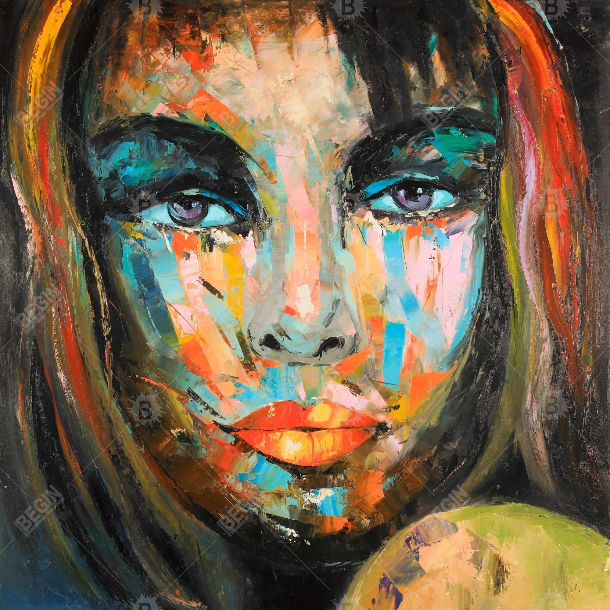 Portrait coloré de femme