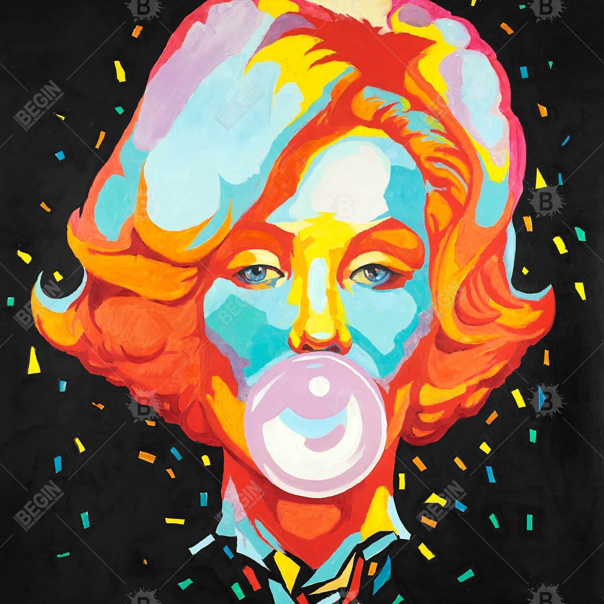 Colorful marilyne monroe bubblegum