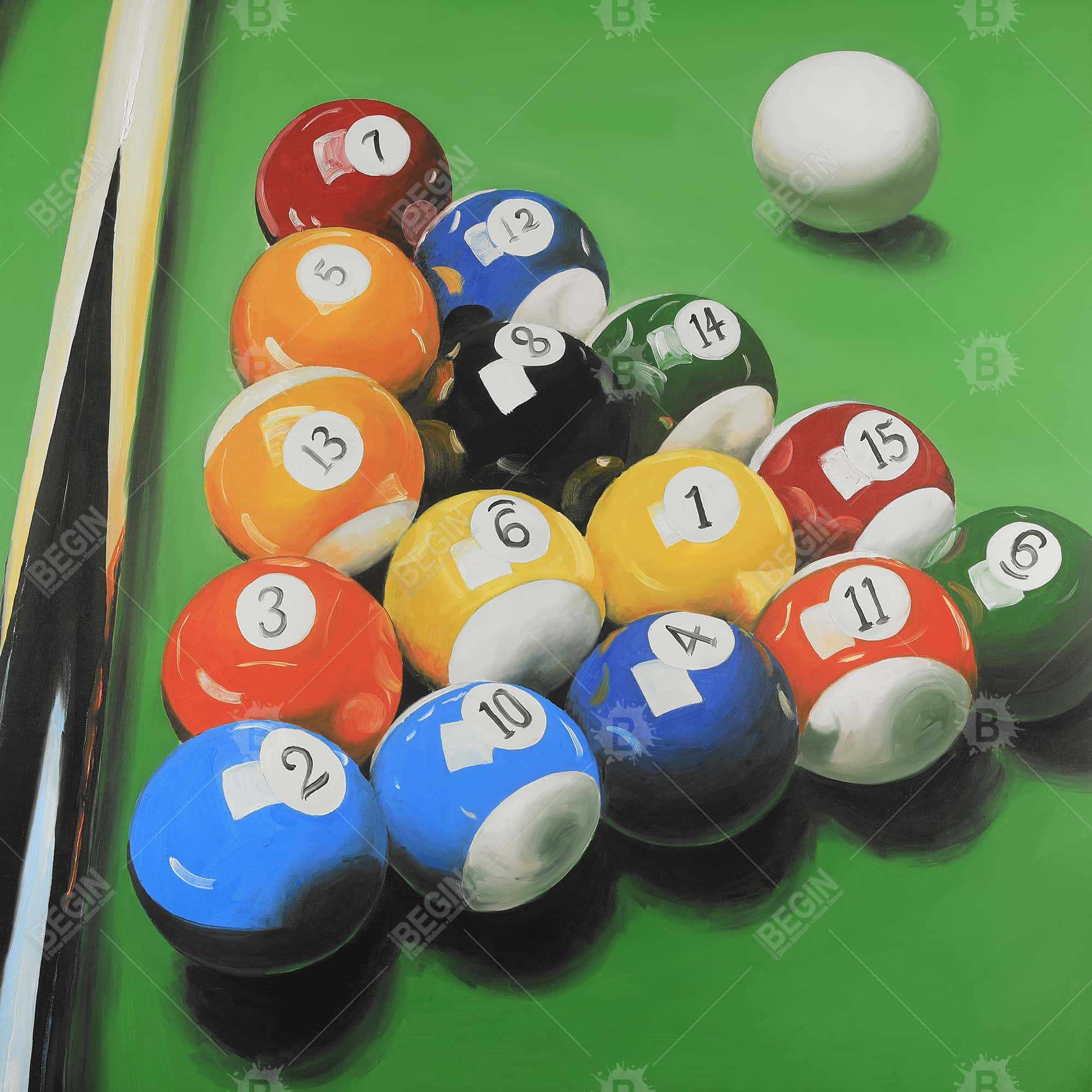 Table de billard avec formation de balle