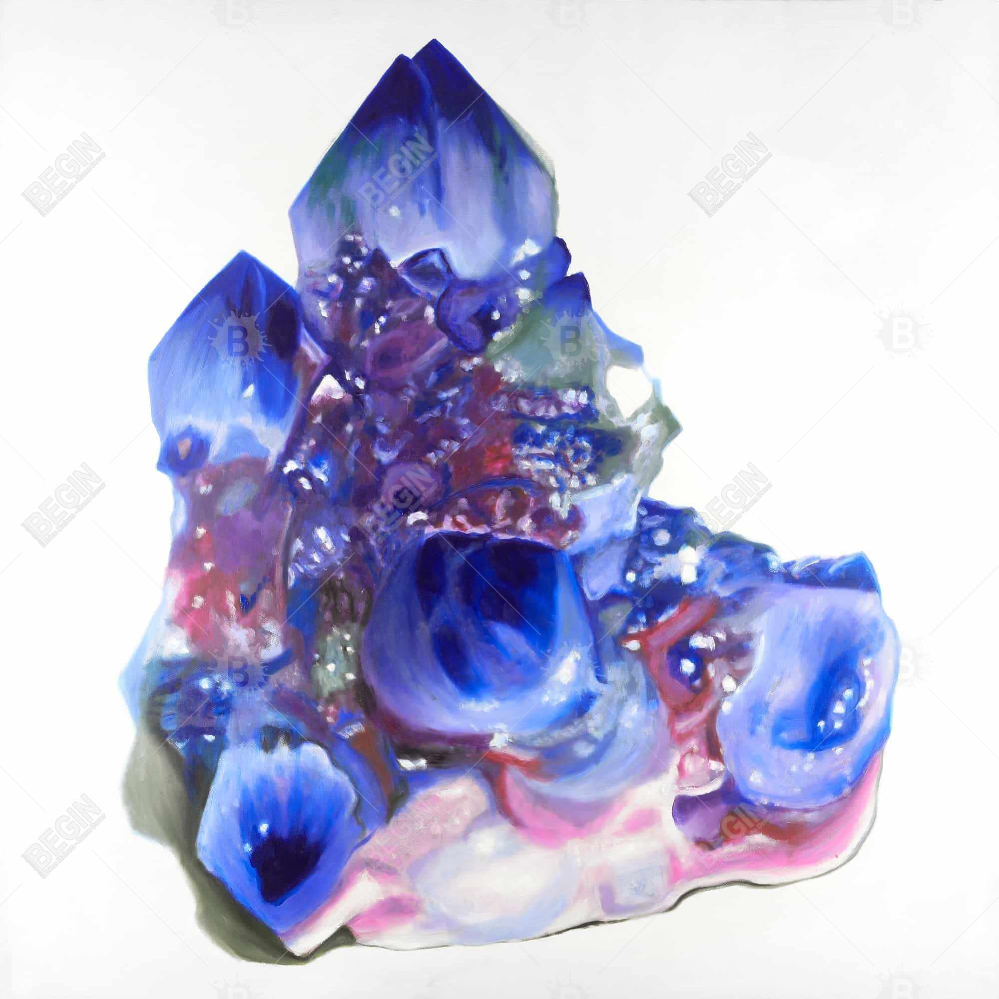 Blue and purple quartz cristal