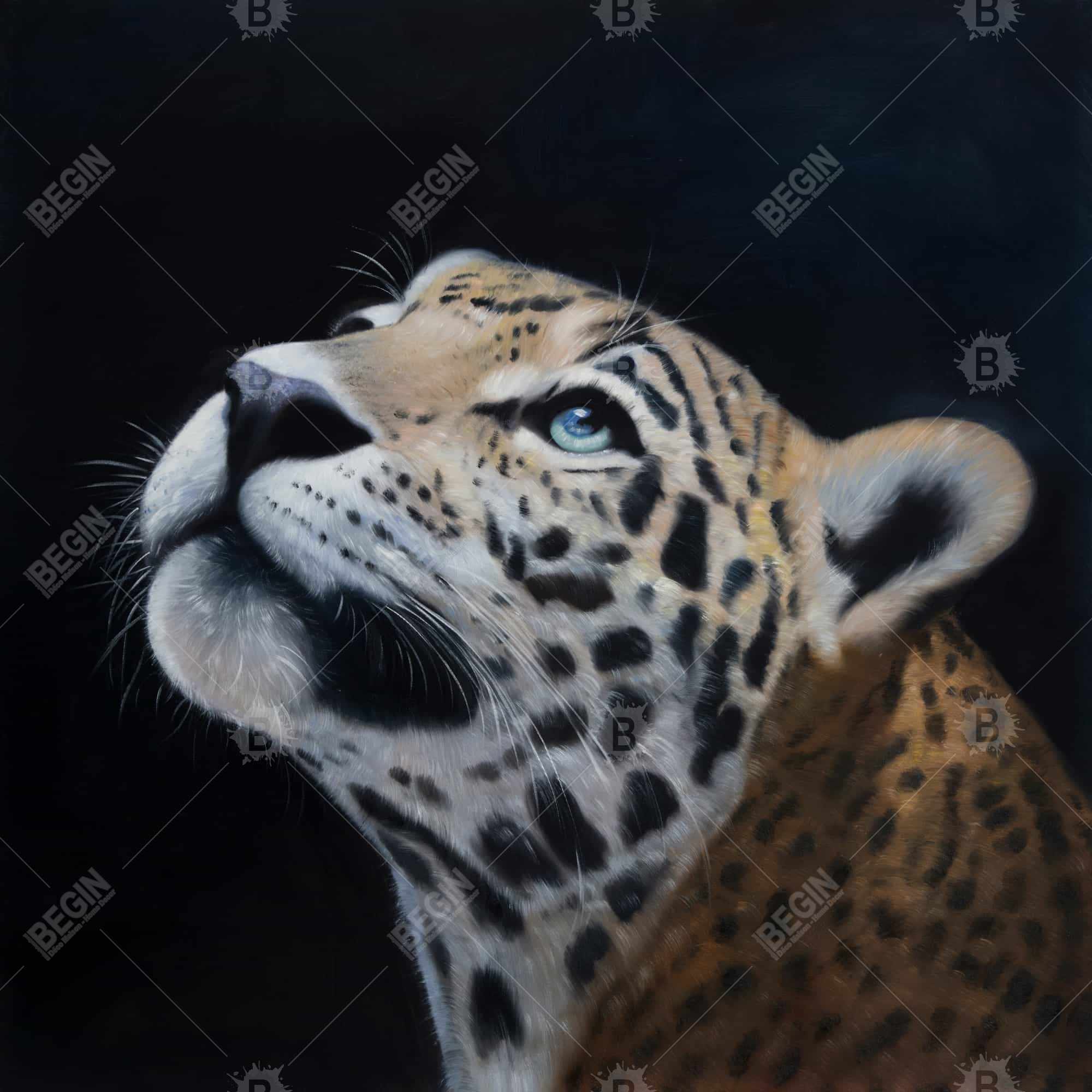 Realistic leopard face