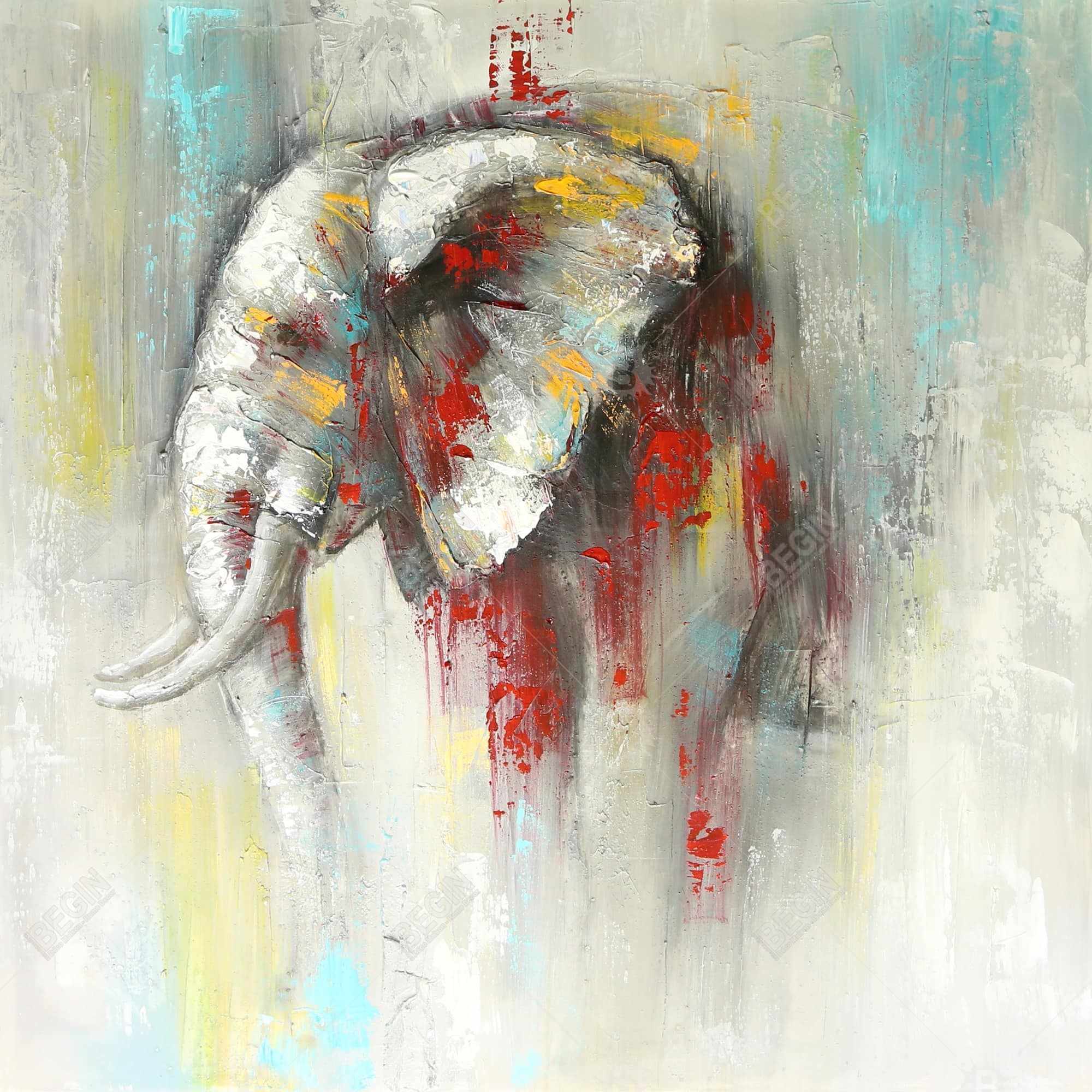 Abstract paint splash elephant