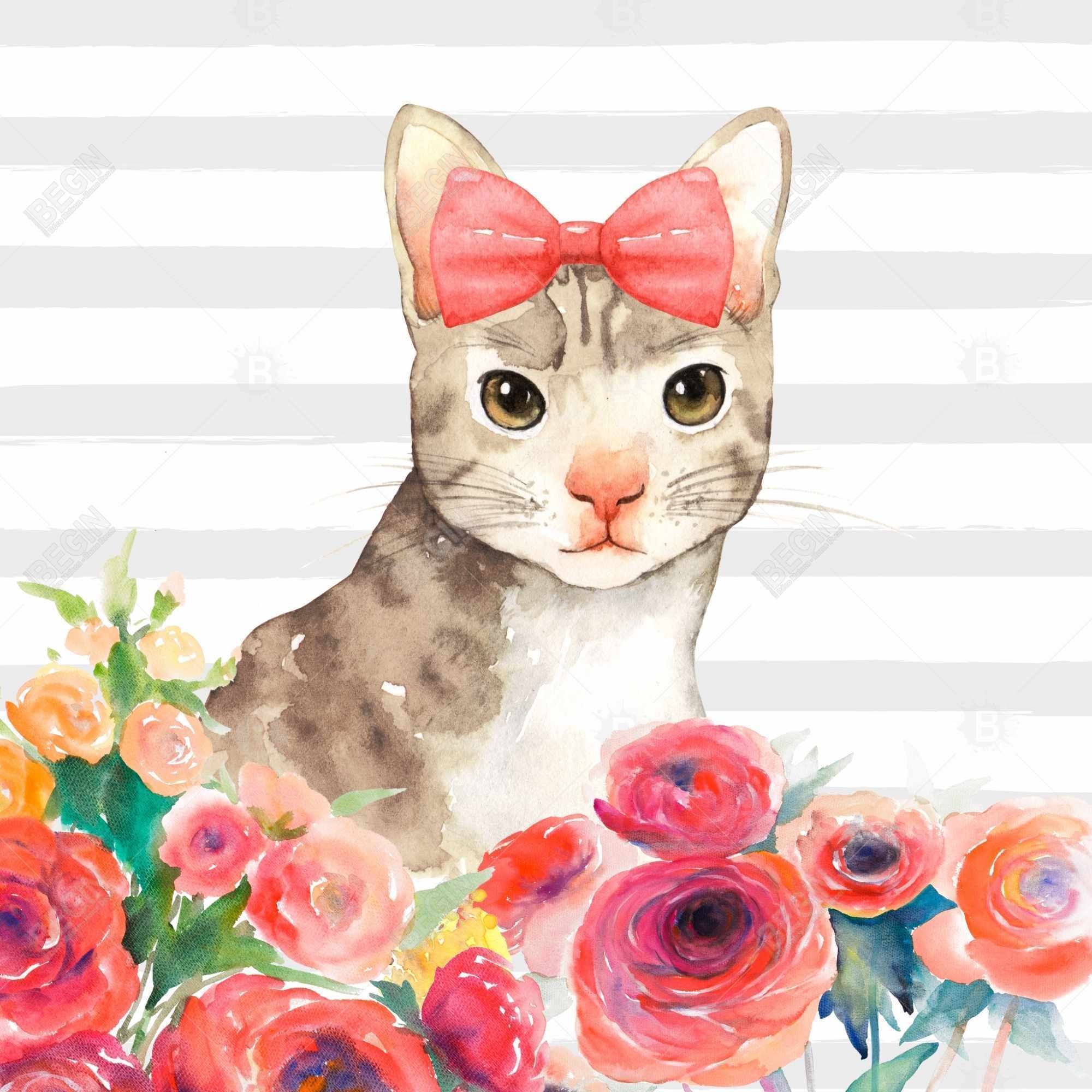 Petit chat de fleur