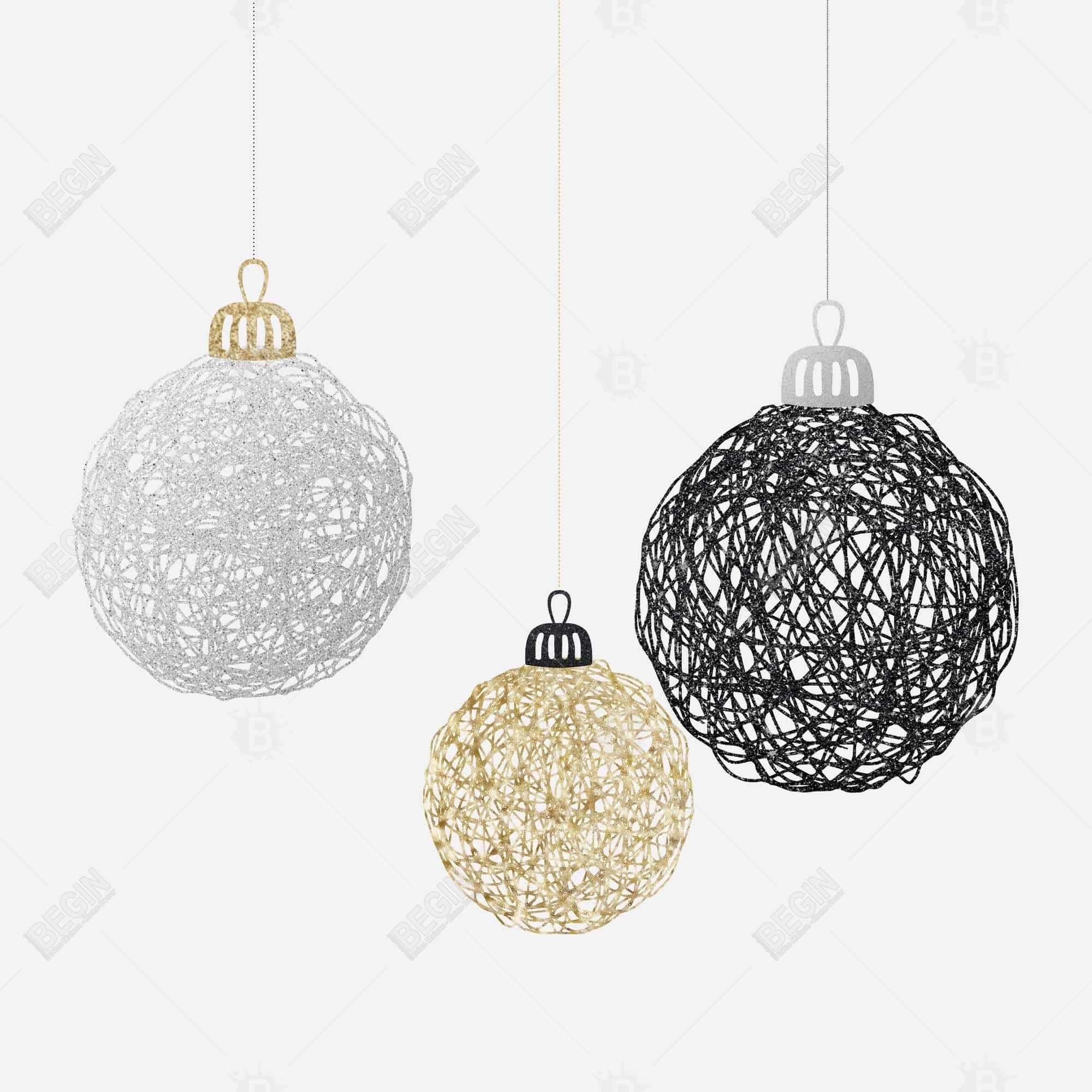 Three christmas balls