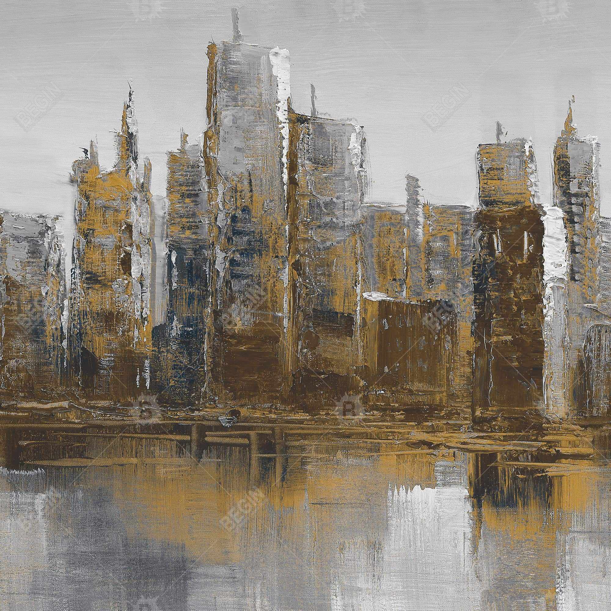 Gray and yellow cityscape