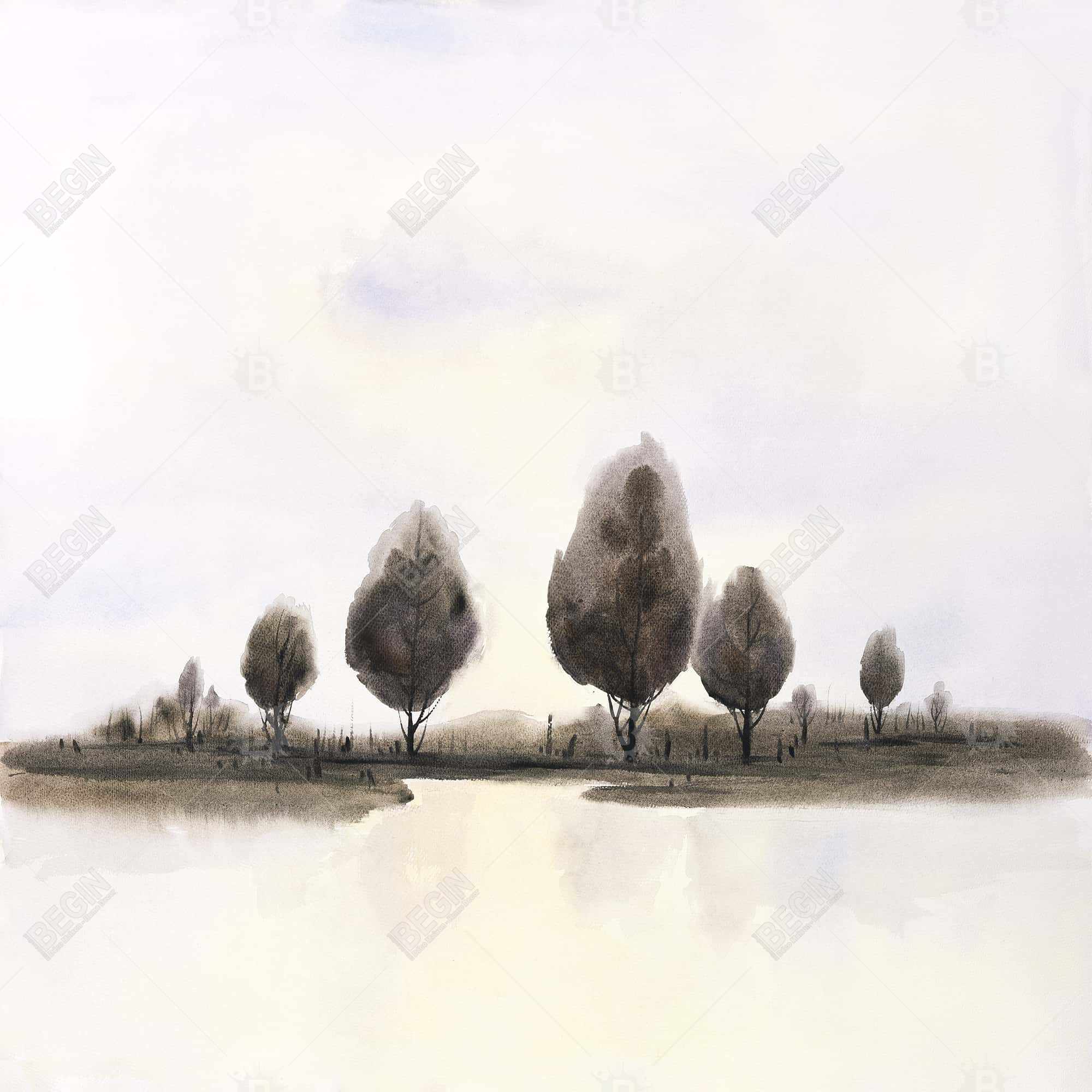Paysage d'arbres abstraits