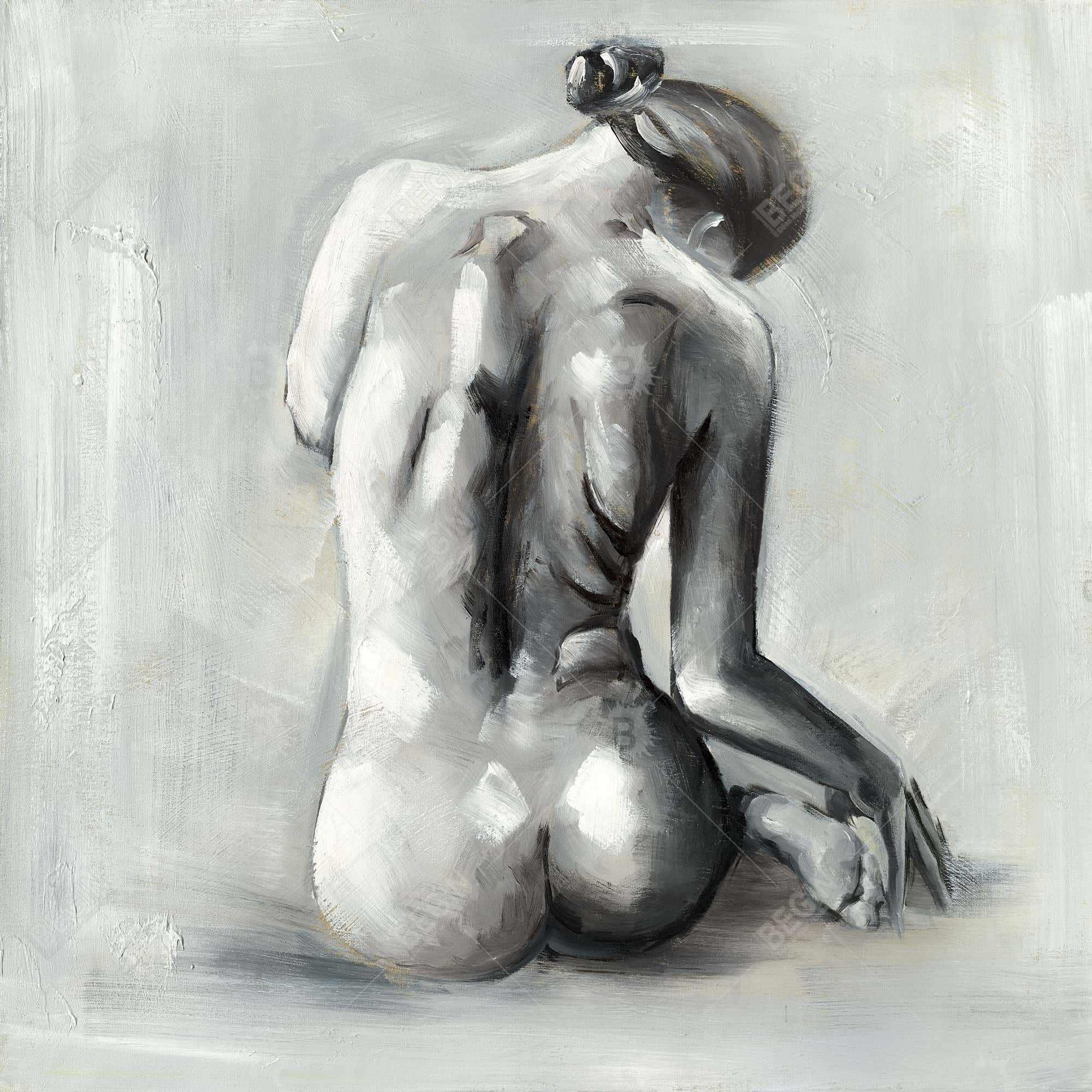Nude woman from behind