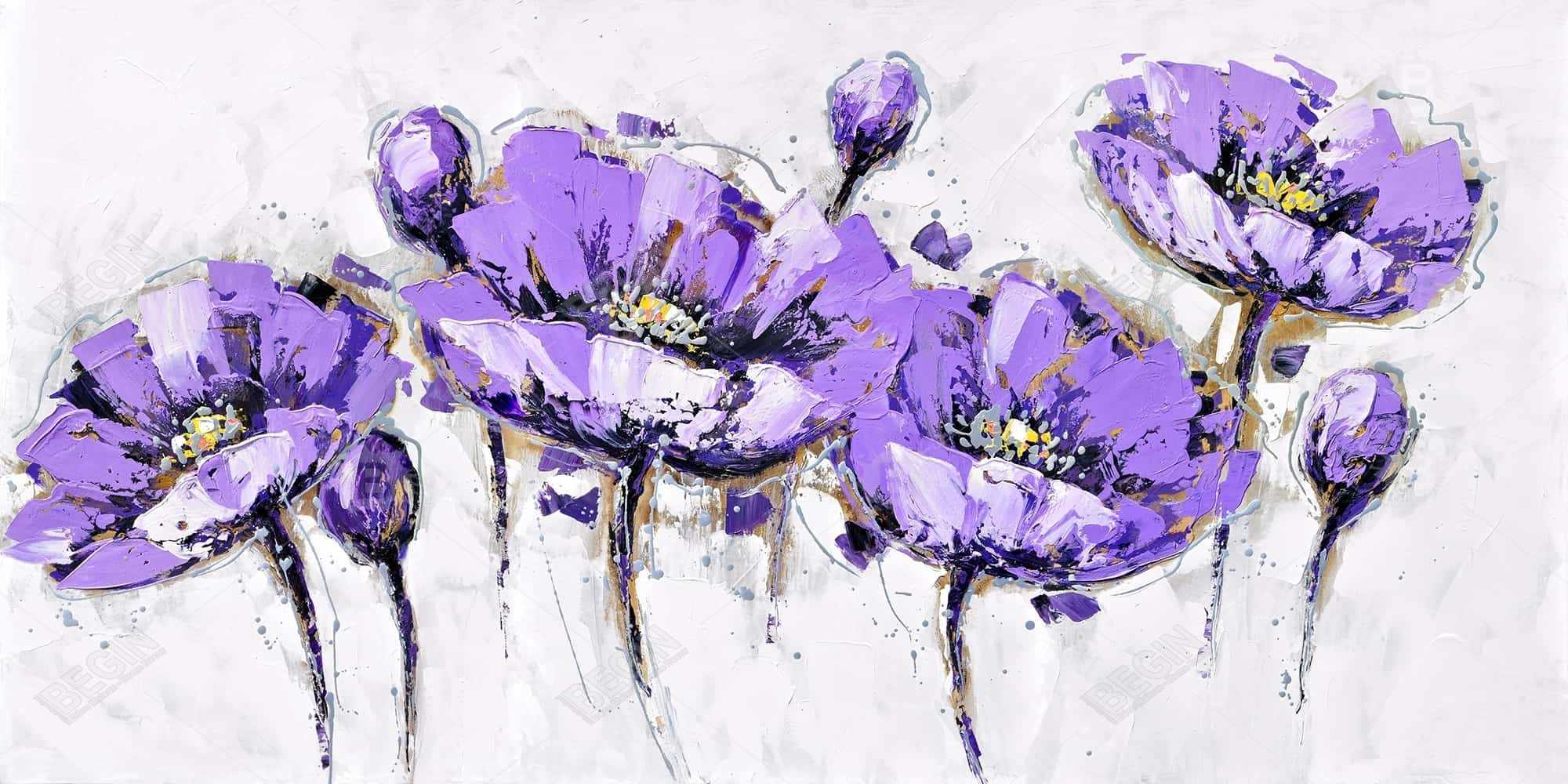 Abstract purple flowers