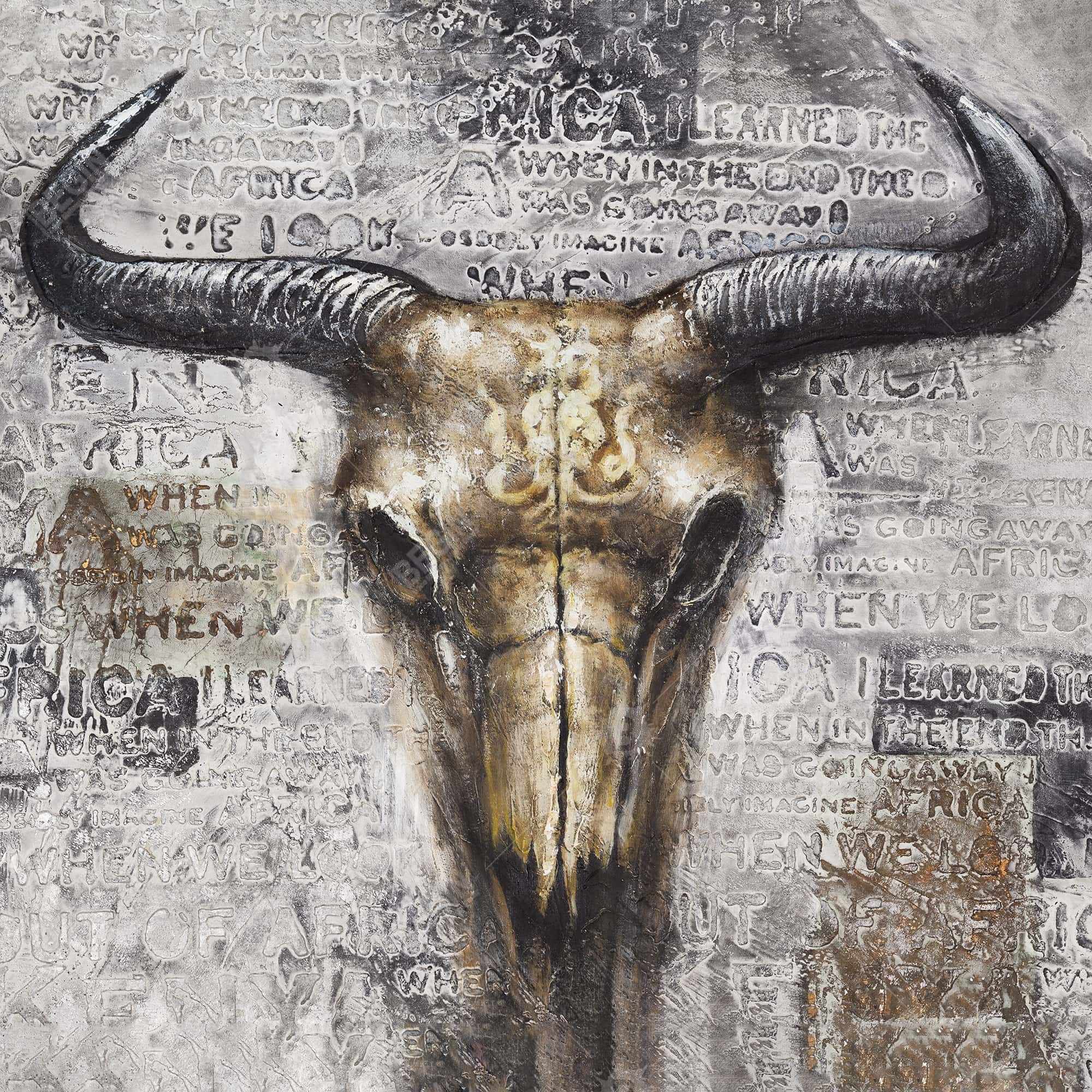 Bull skull with typography