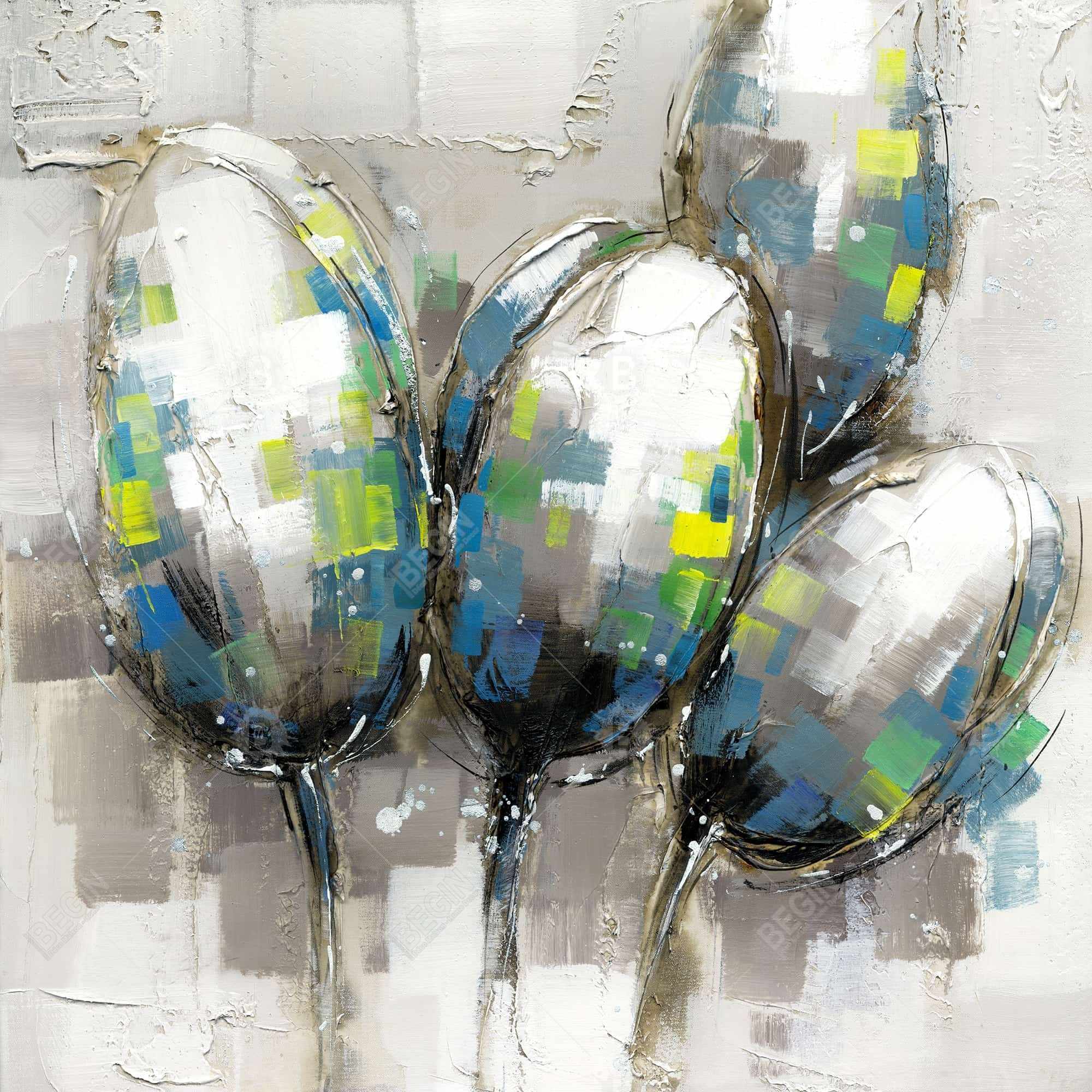 Tulipes bleues abstraites