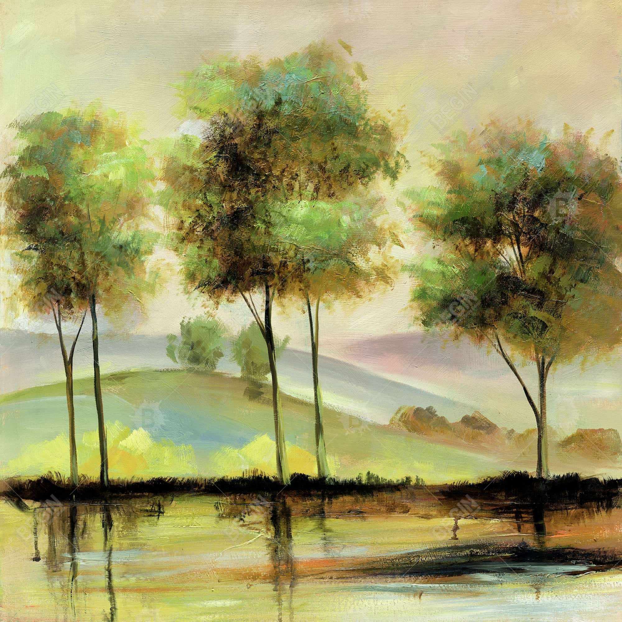 Trees near the lake