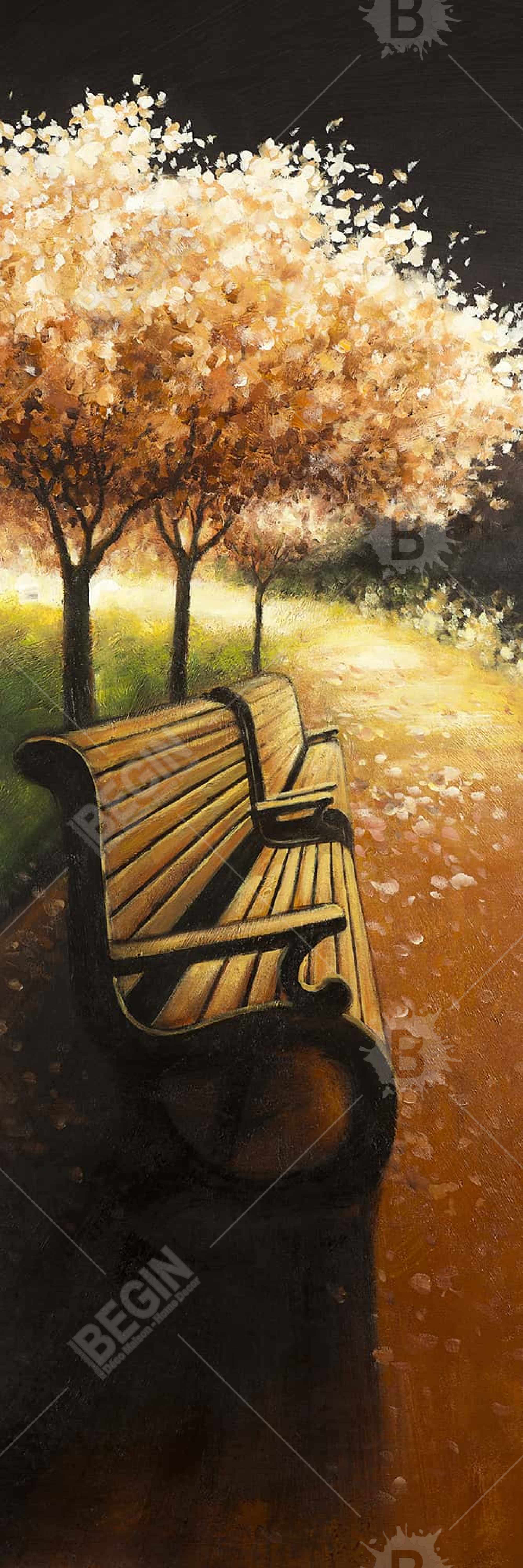 Park bench on a fall day
