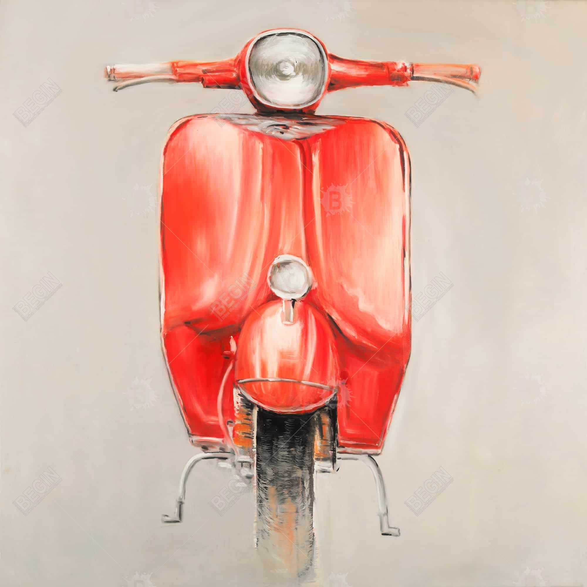 Small red moped