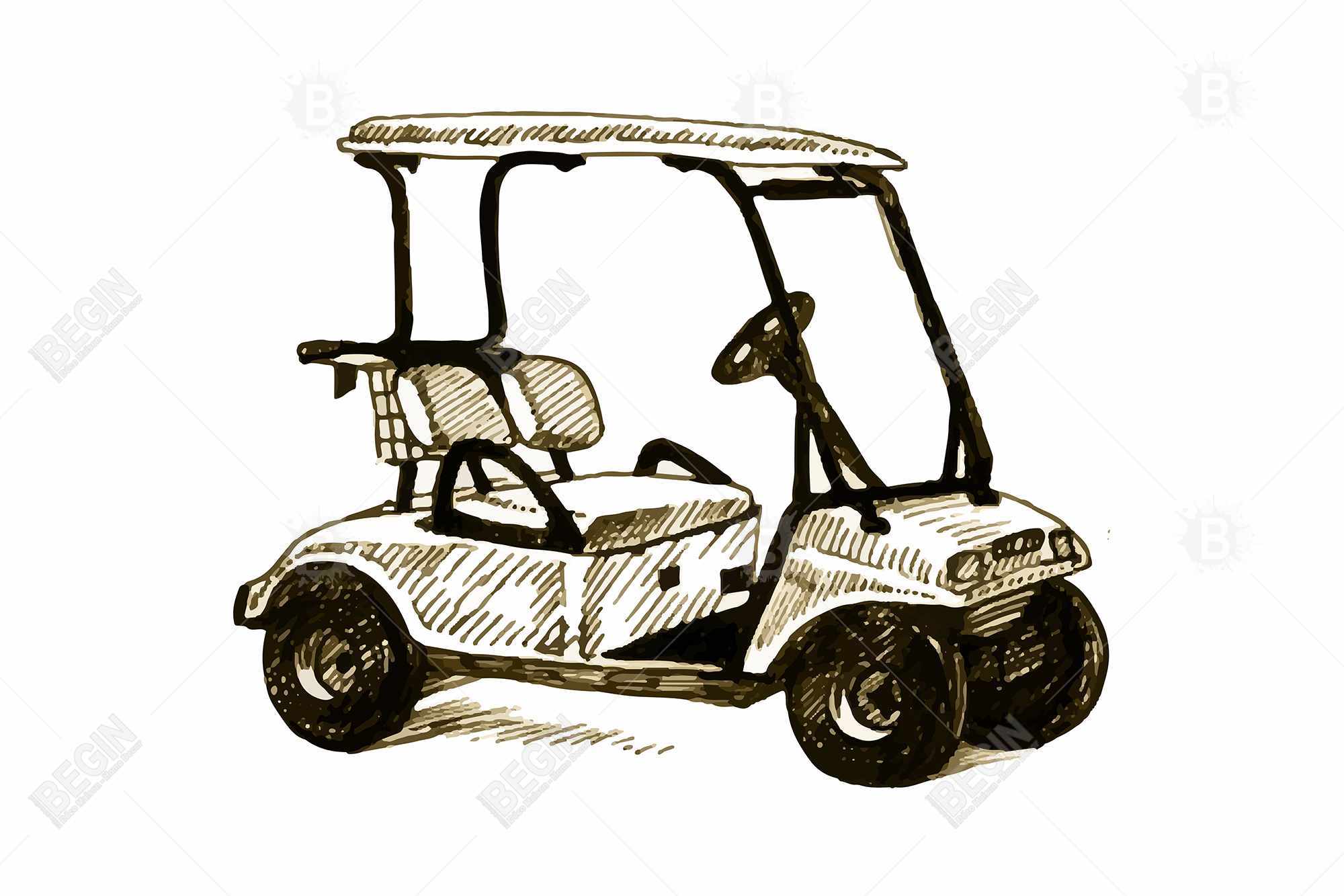 Illustration of a golf cart