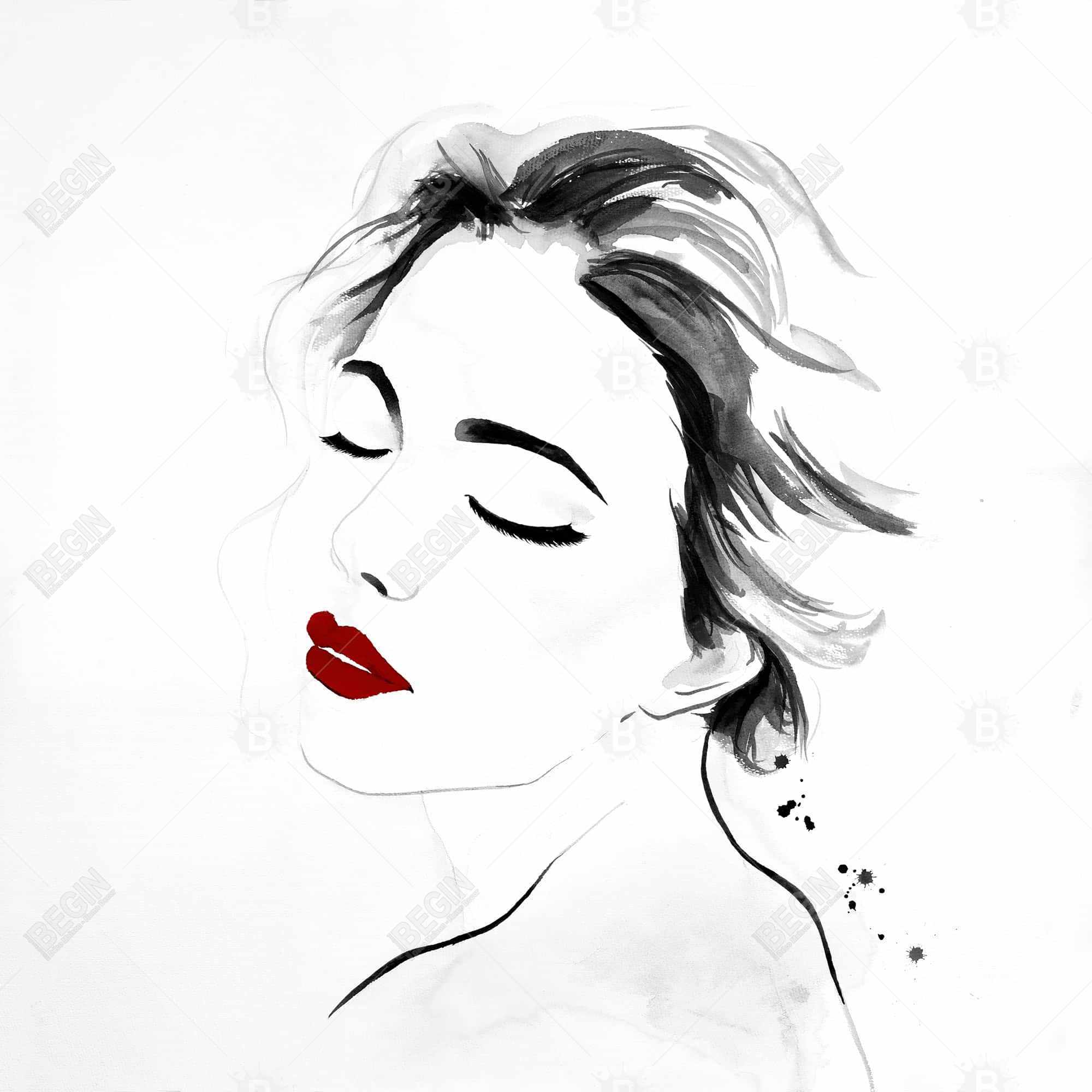 Portrait de dame sereine en noir