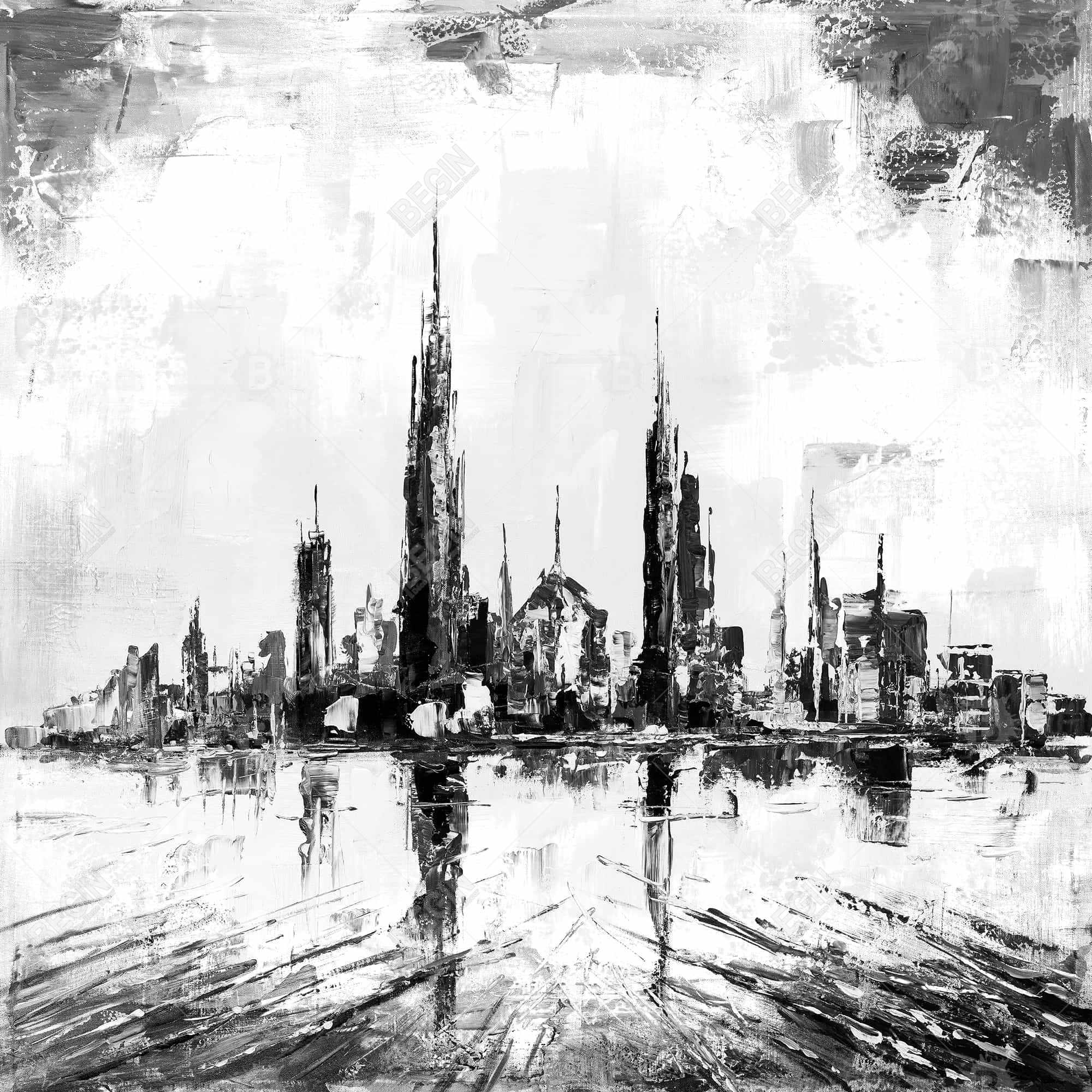 Ville abtraite monochrome