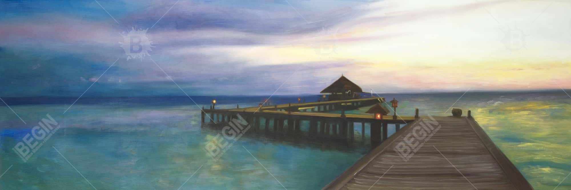 Boardwalk with sunset