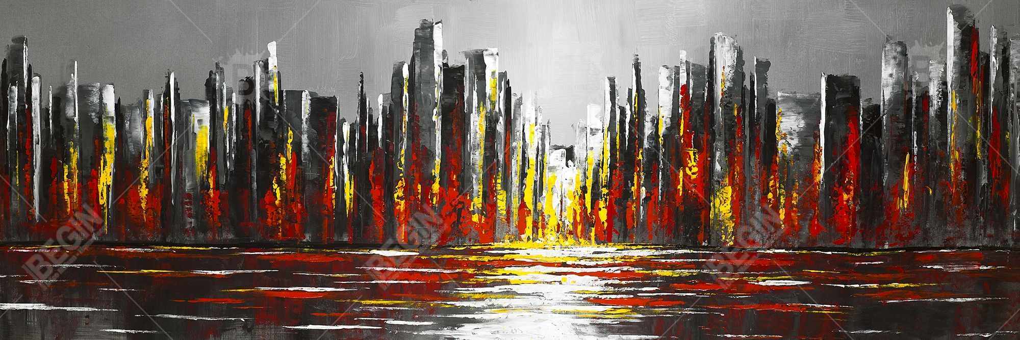 Abstract red skyline