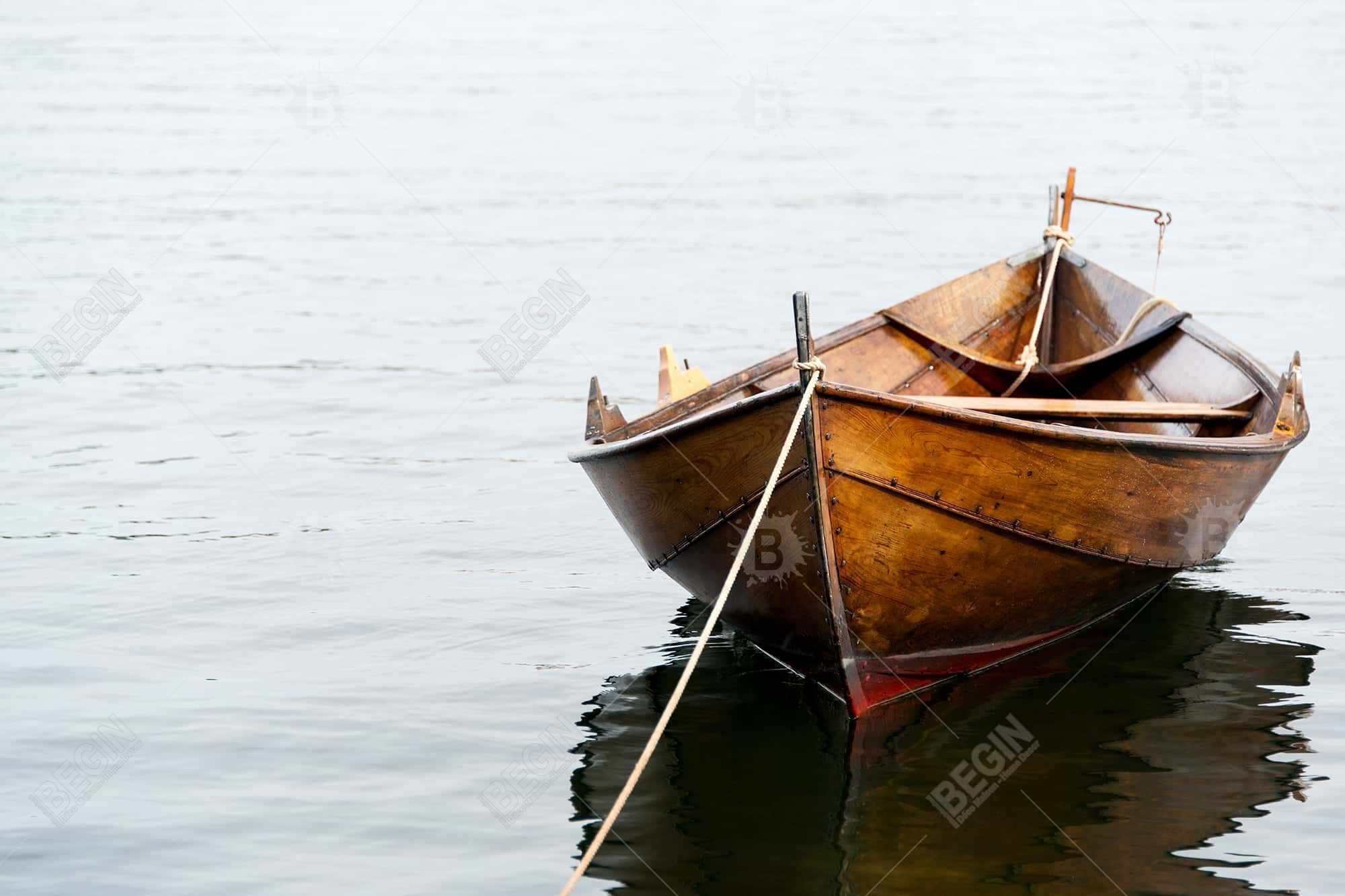 Rowboat on calm water