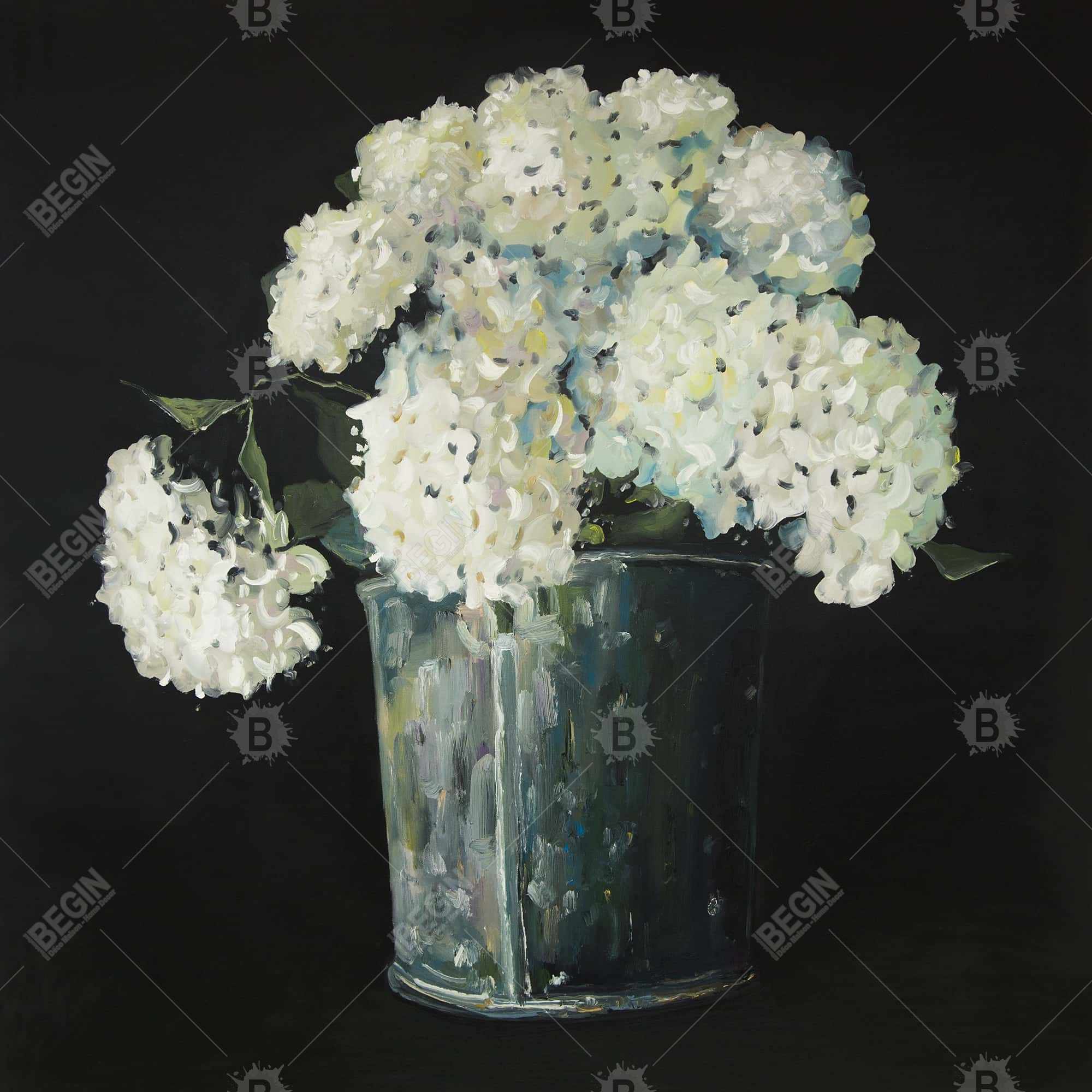 White hydrangea flowers