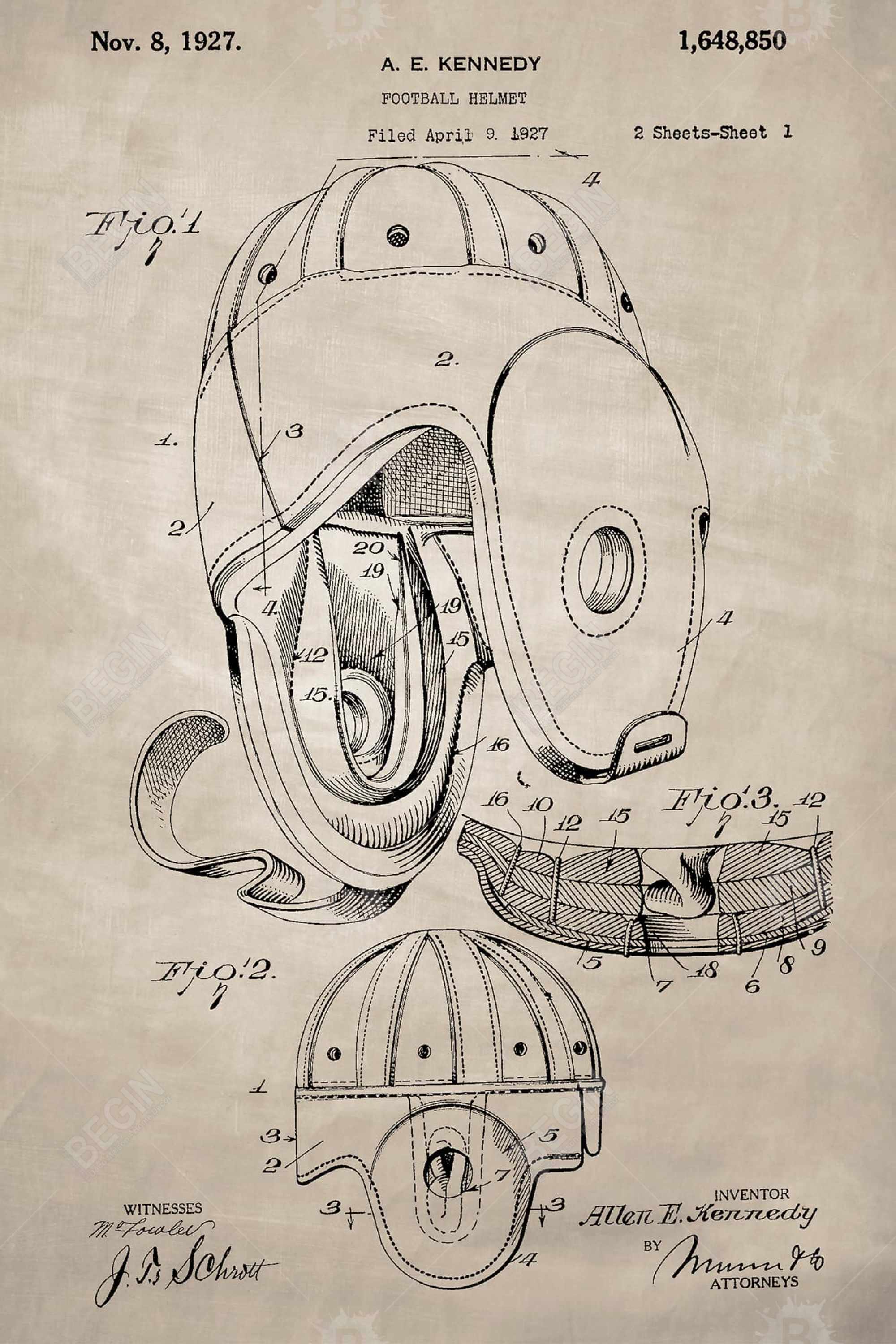 Plan casque de football beige