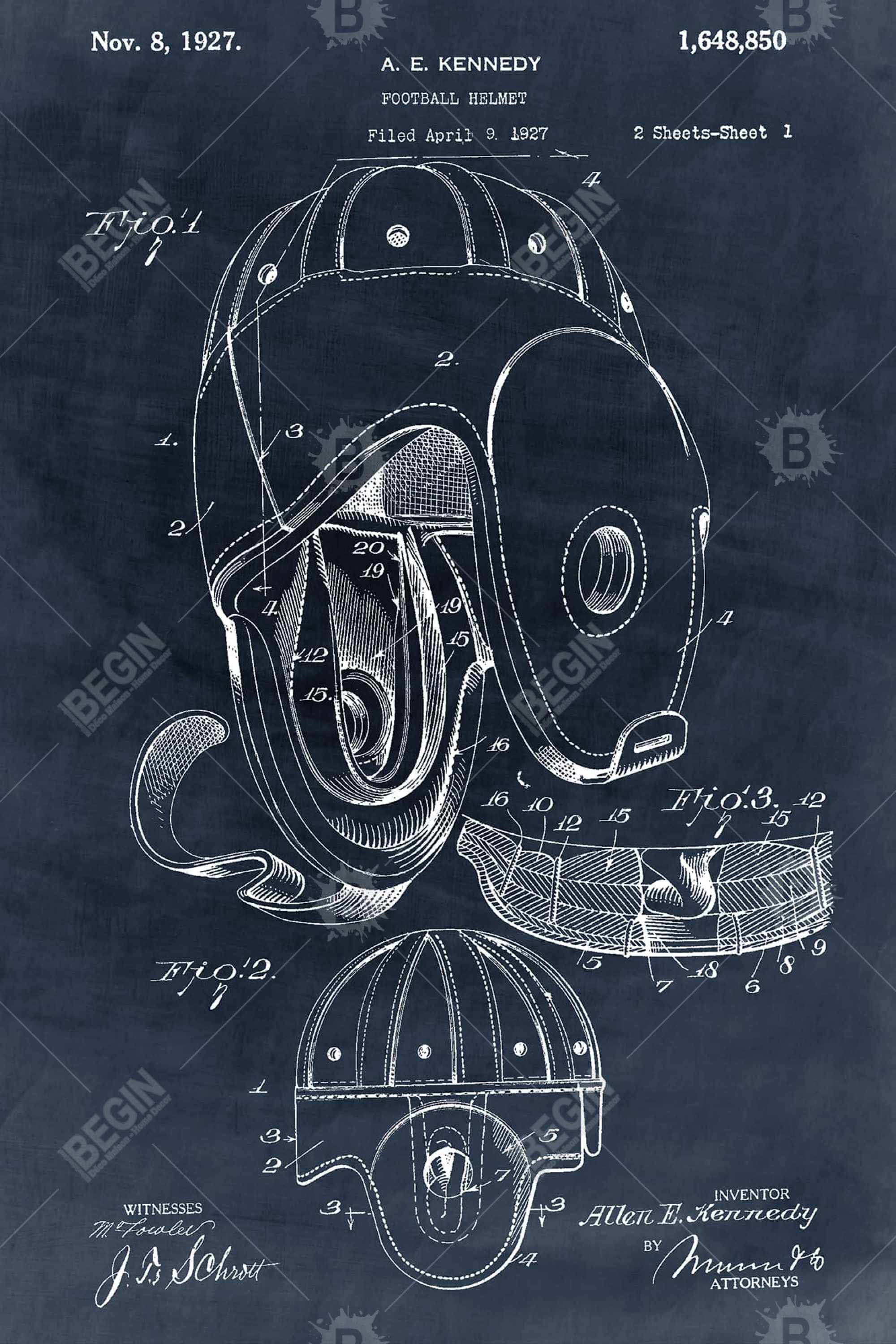 Blueprint football helmet