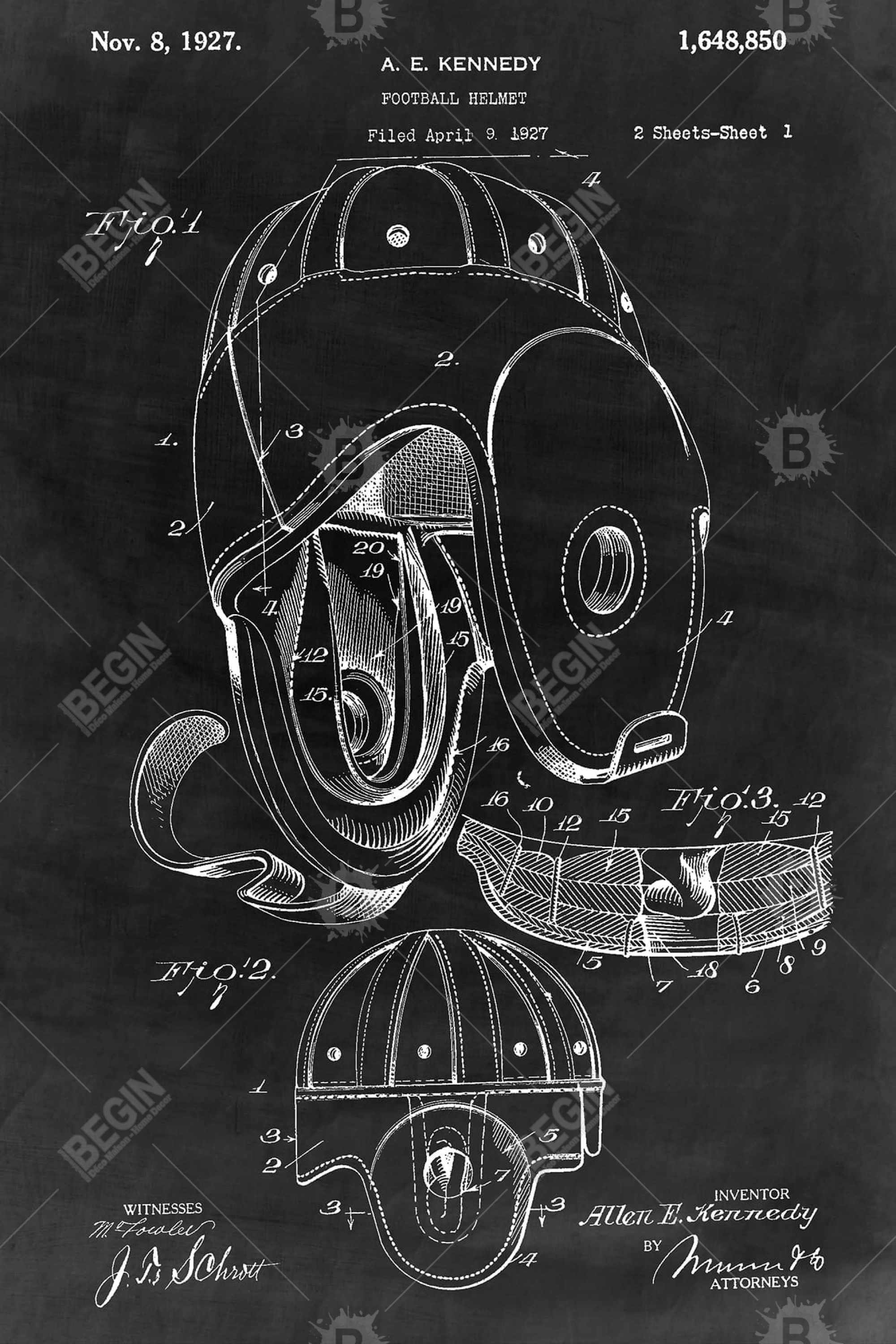 Schéma noir d'un casque de football