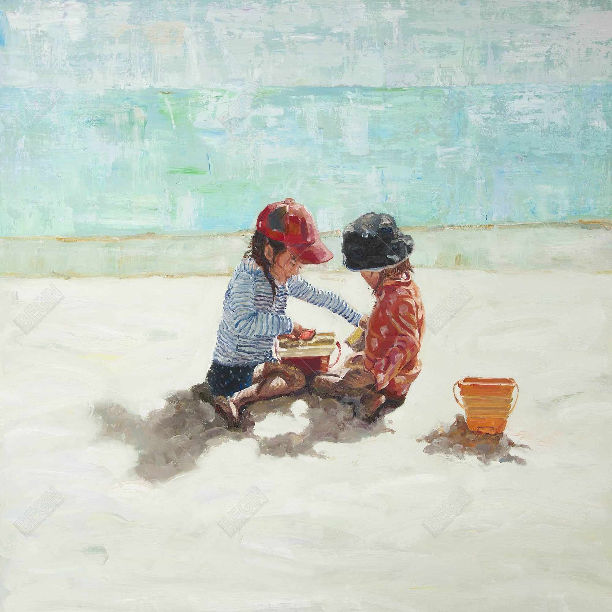 Little girls at the beach