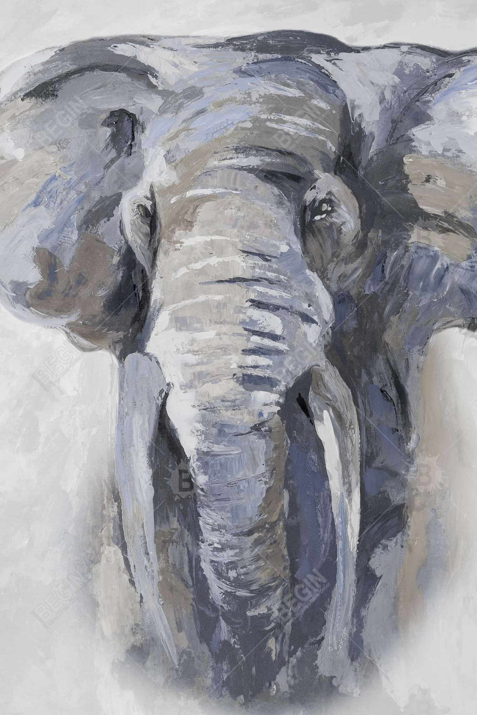 éléphant bleu pastel