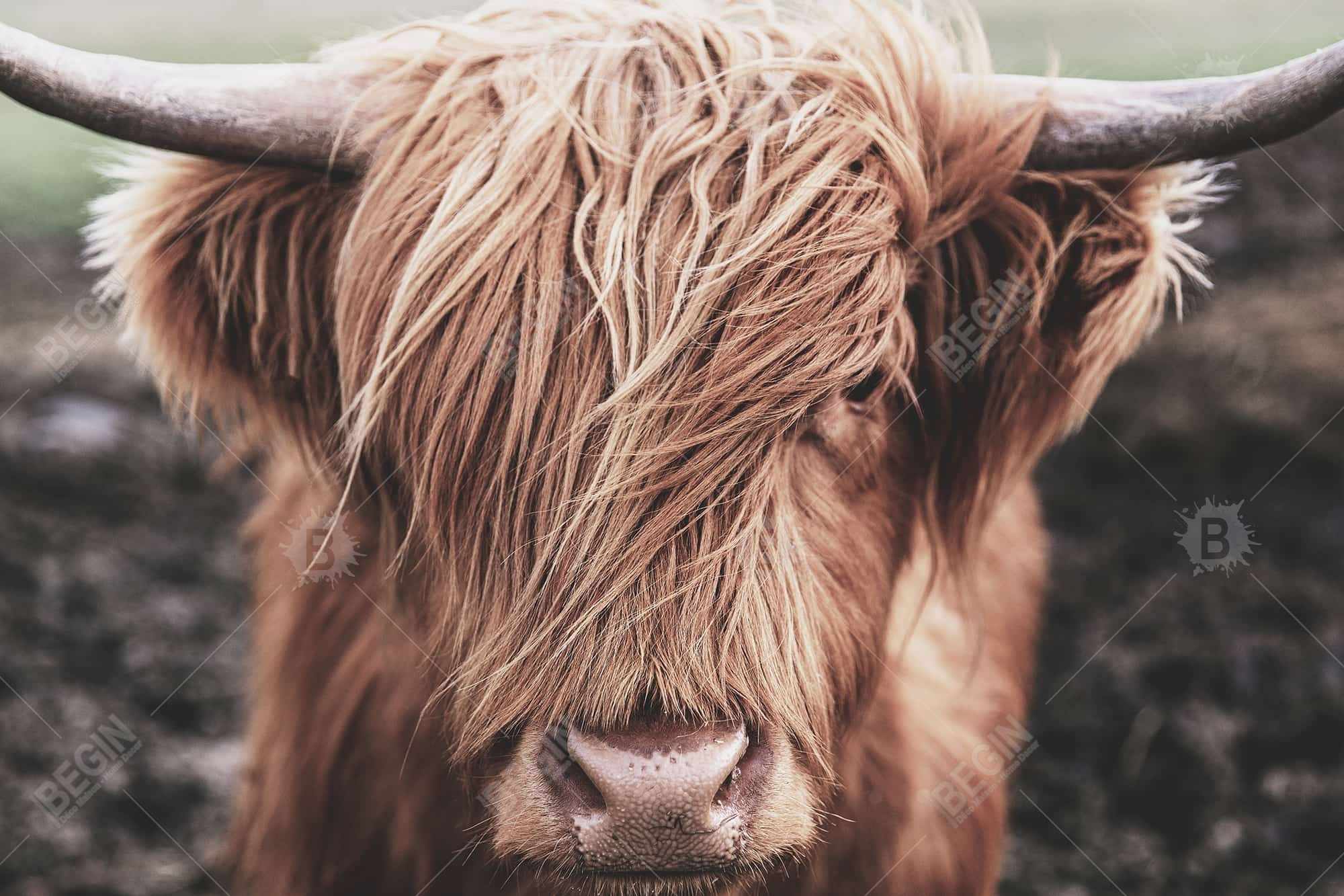 Vache highland désaturée