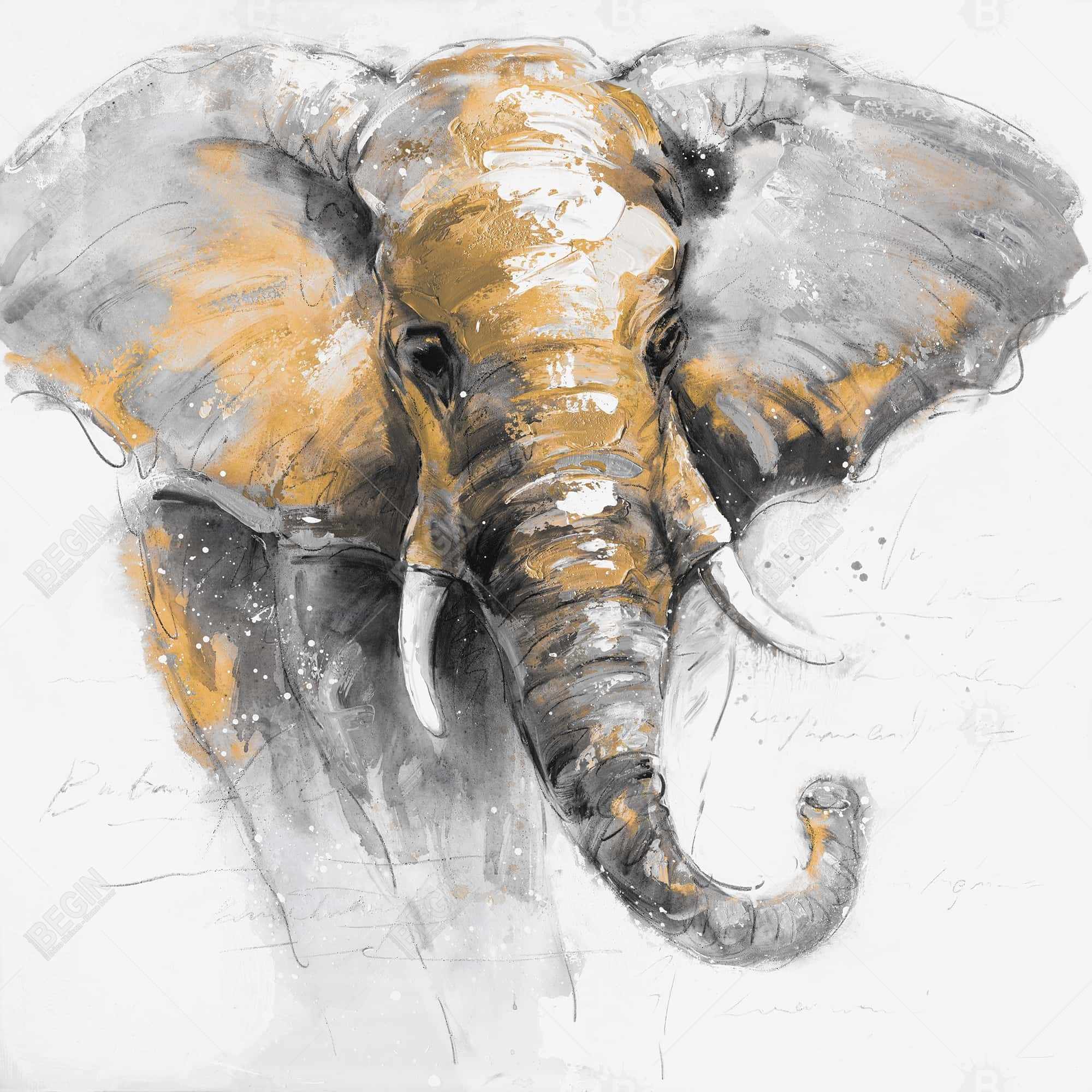 Magnifique éléphant doré