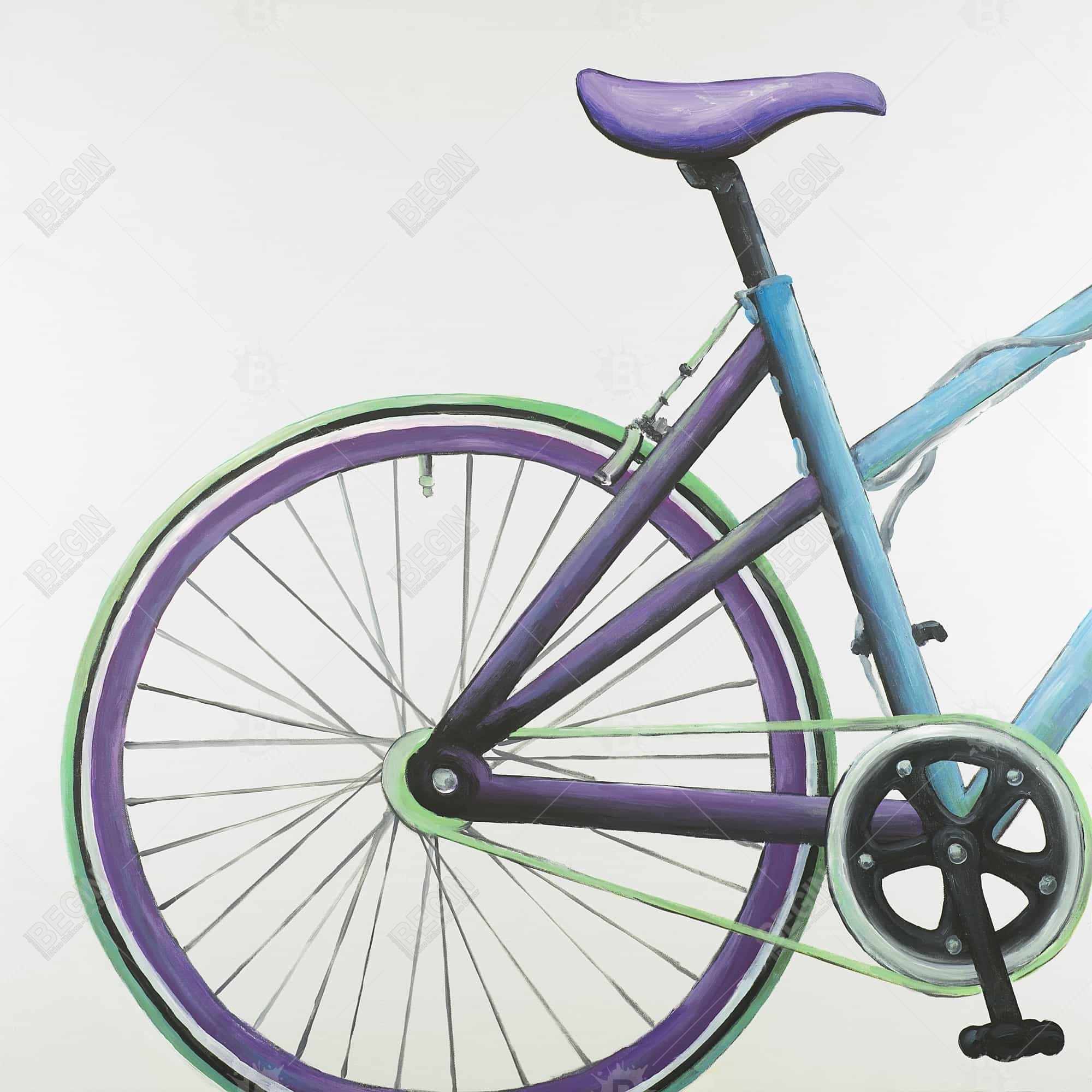 Bicyclette bleue et mauve