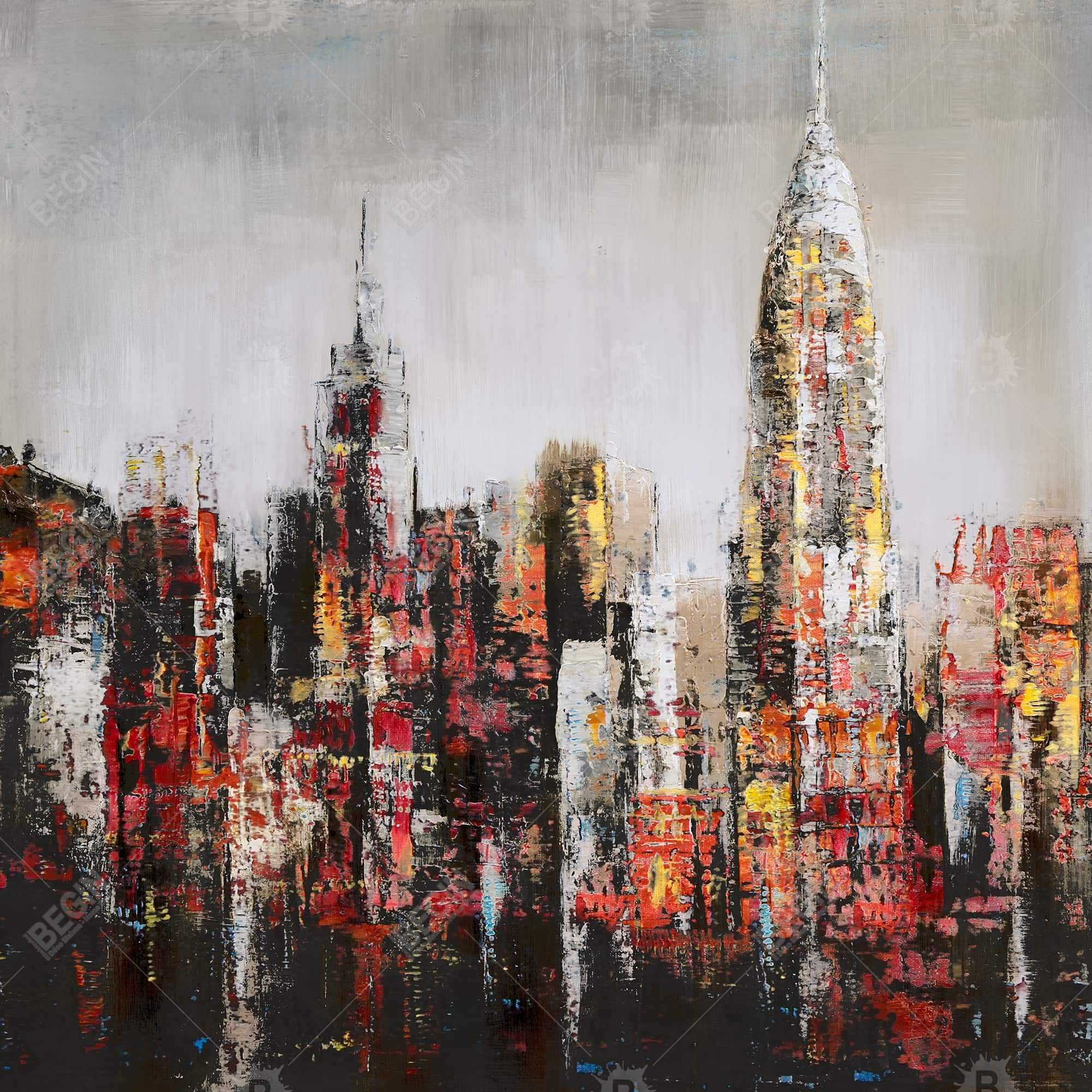 Ville avec éclats de peinture